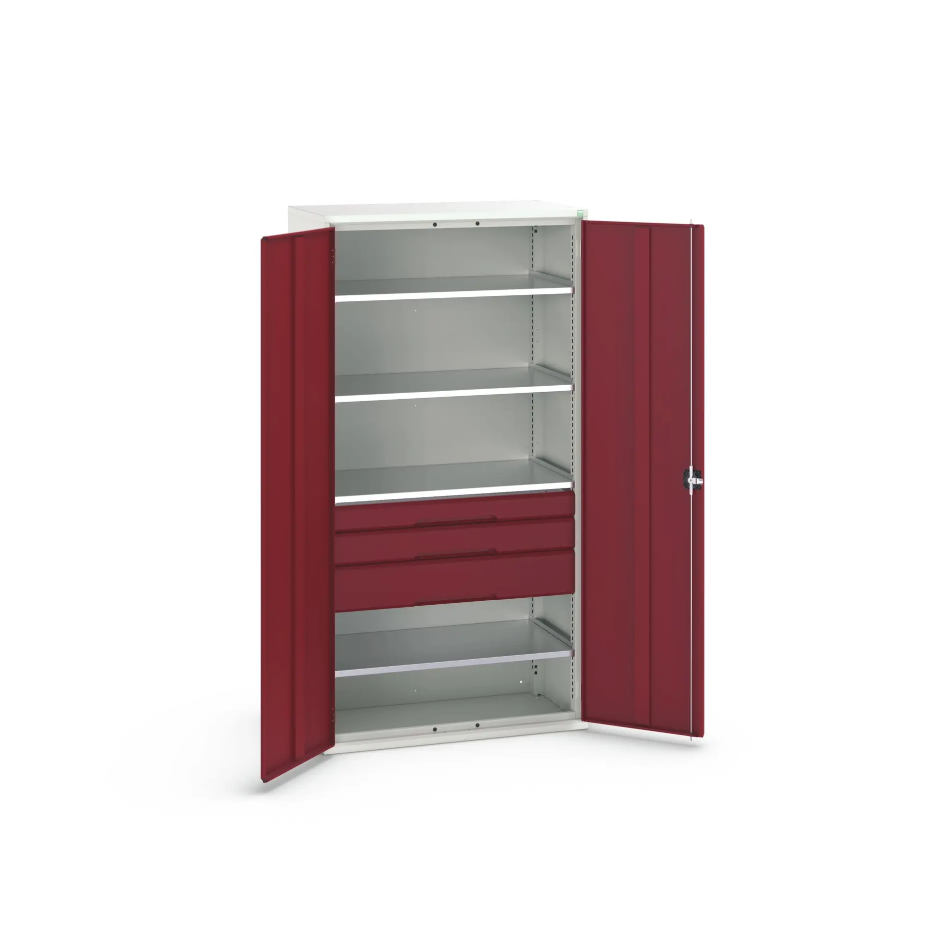 Produktfoto 1 von Bott Aufbewahrungsschrank Typ Bestückter Schrank 2 Tür/en 4 Regal/e 3 Schublade/n 2000 mm 1050 mm Ja 550 mm Stahlblech