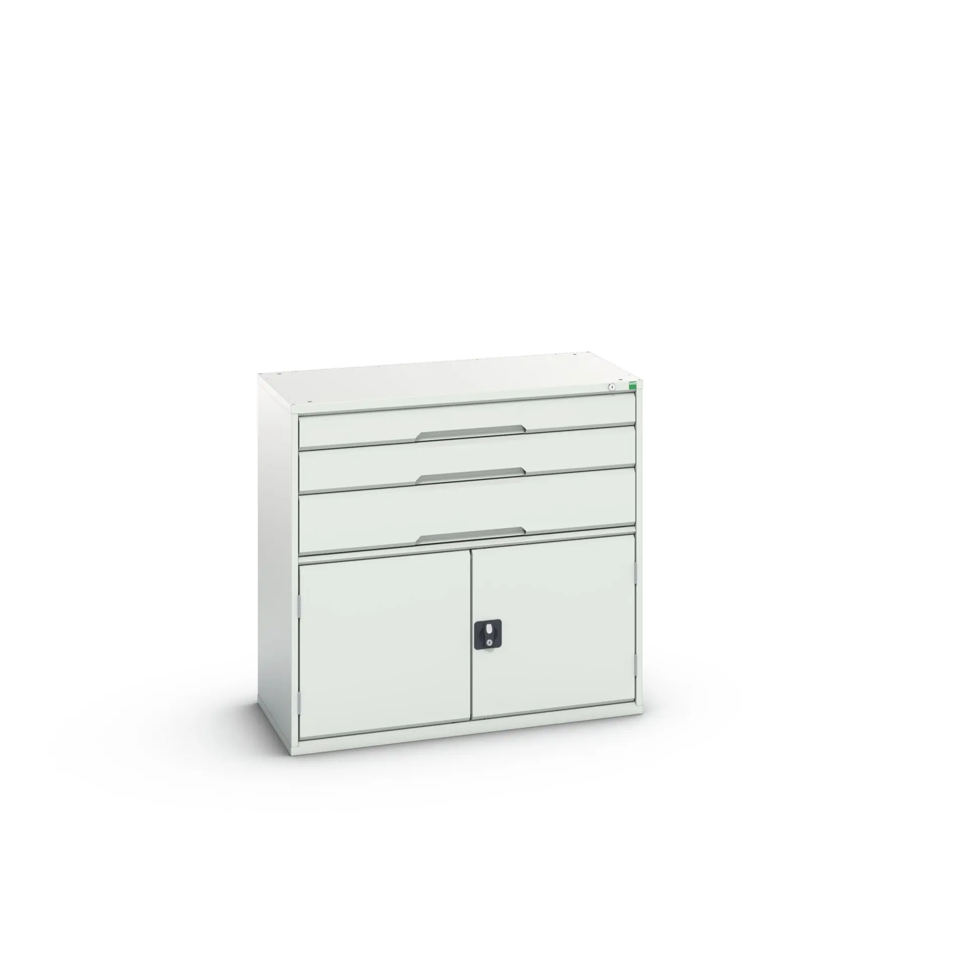 Produktfoto 1 von Bott 3 Stahl Schubladenbehälter Schrank Hellgrau, 1000 mm x 1050 mm x 550 mm