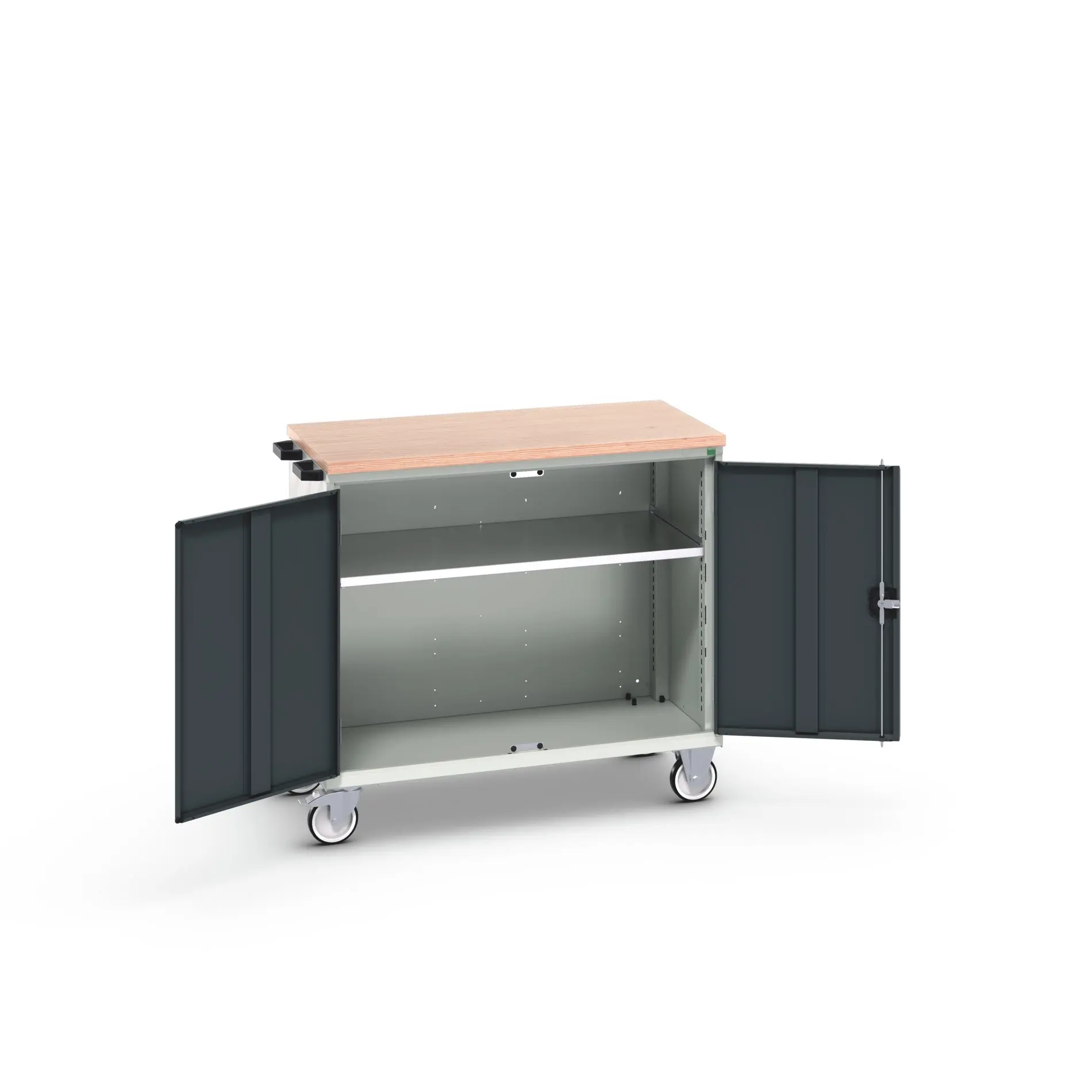 Produktfoto 1 von Bott Aufbewahrungsschrank Typ Beweglicher Schrank Freistehend 2 Tür/en 1 Regal/e 980 mm 1050 mm Ja 600 mm mit Rädern