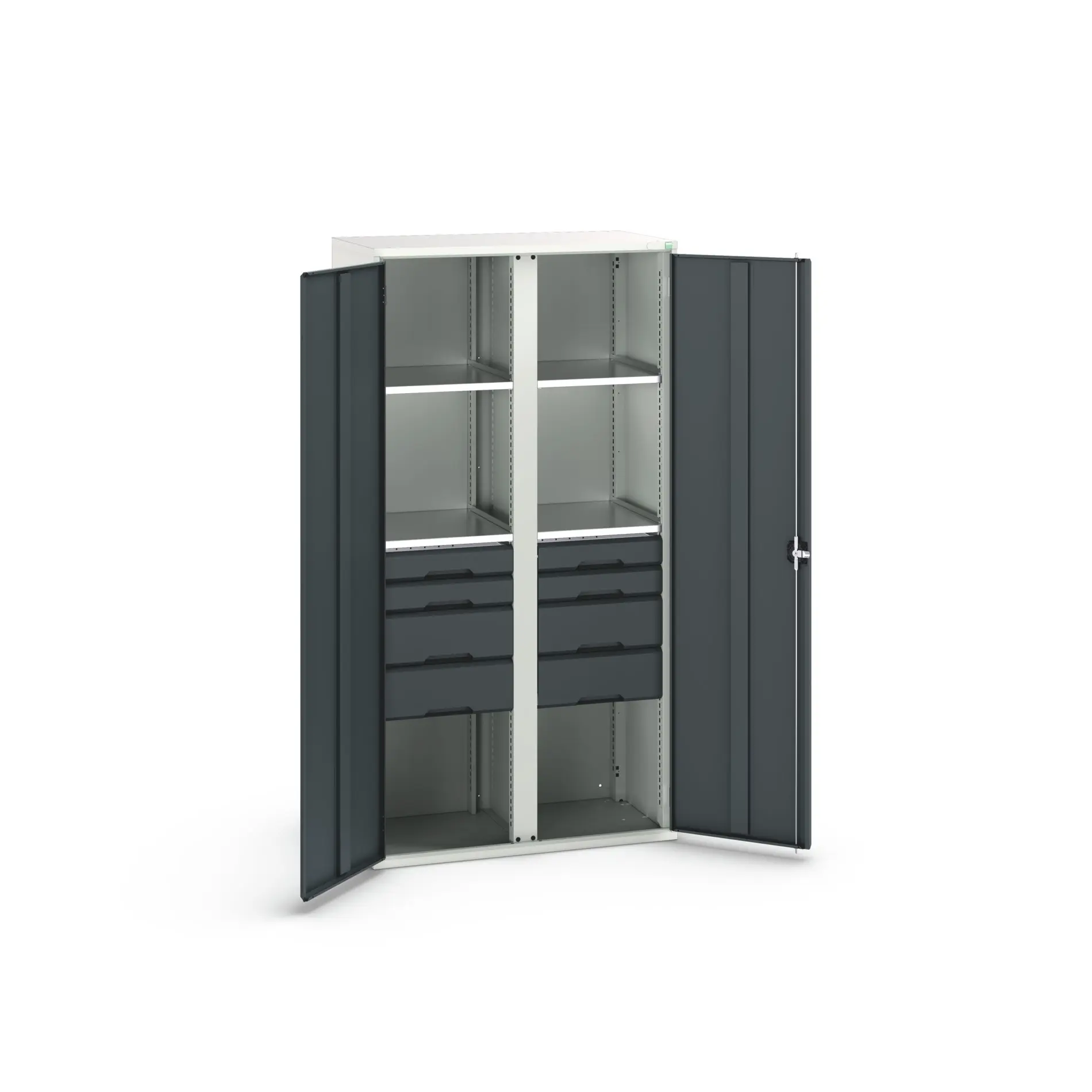 Produktfoto 1 von Bott Aufbewahrungsschrank Typ Bestückter Schrank 2 Tür/en 4 Regal/e 8 Schublade/n 2000 mm 1050 mm Ja 550 mm Stahlblech