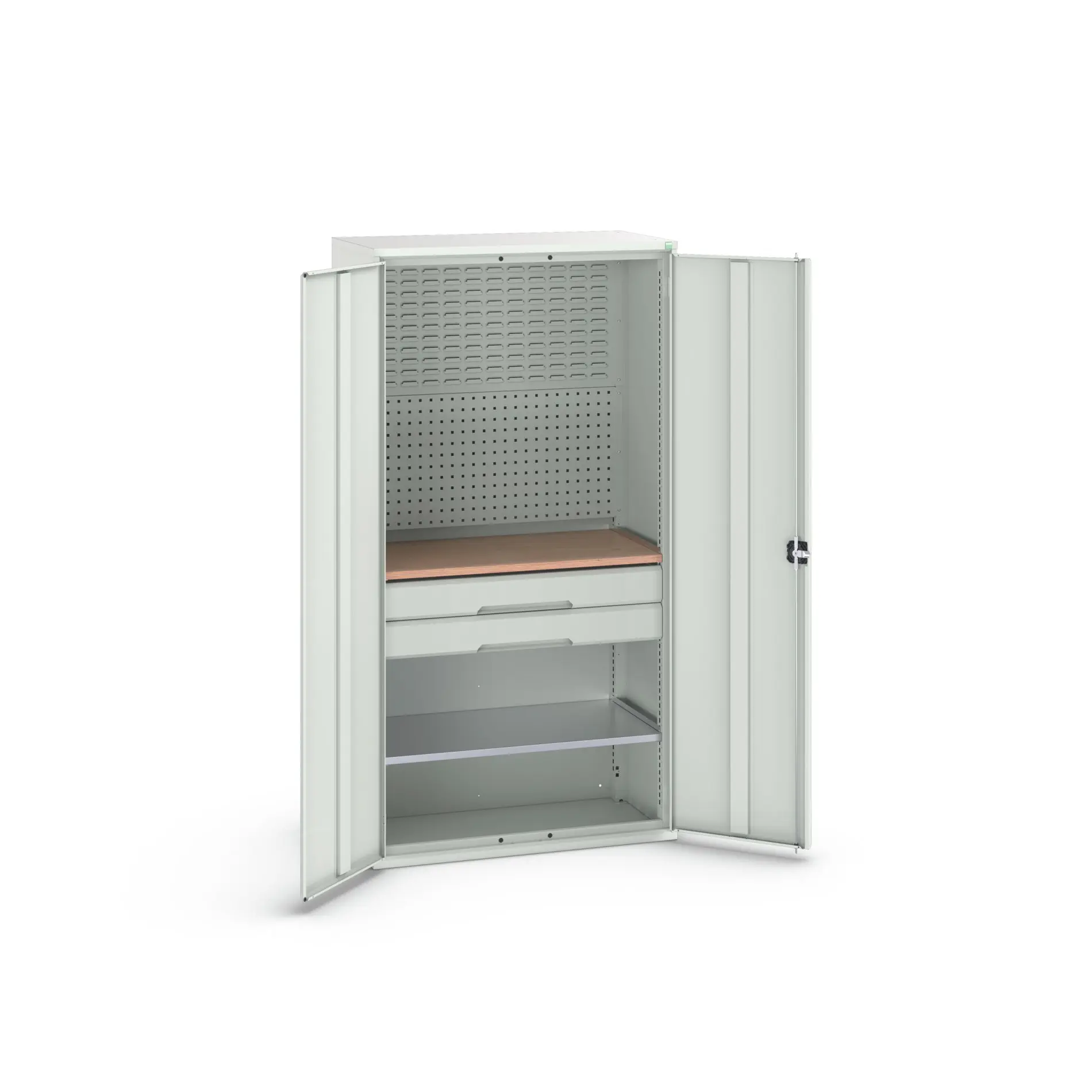 Produktfoto 1 von Bott Aufbewahrungsschrank Typ Bestückter Schrank 2 Tür/en 1 Regal/e 2 Schublade/n 2000 mm 1050 mm Ja 550 mm Stahlblech