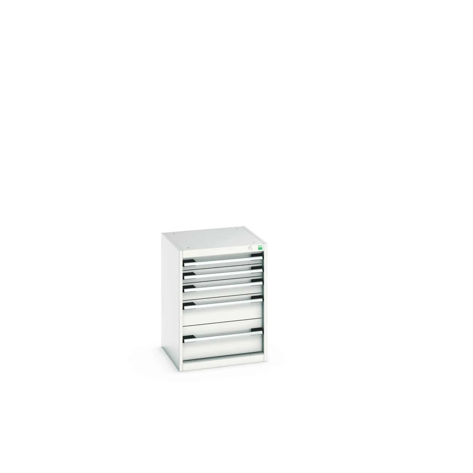 Produktfoto 1 von Bott 5 Stahl Schubladenbehälter Schrank Hellgrau, 700 mm x 525 mm x 525 mm