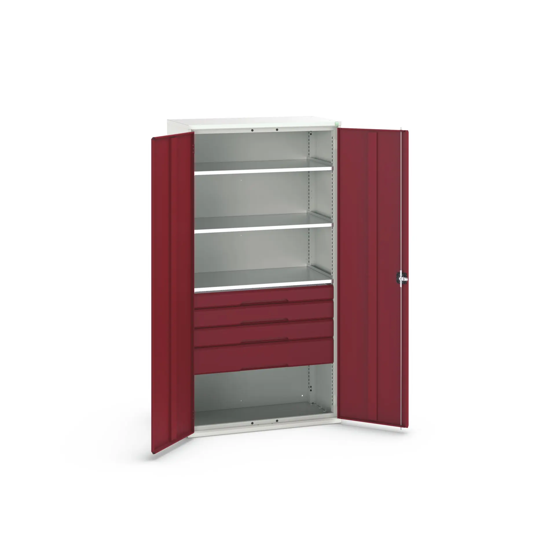 Produktfoto 1 von Bott Aufbewahrungsschrank Typ Bestückter Schrank 2 Tür/en 3 Regal/e 4 Schublade/n 2000 mm 1050 mm Ja 550 mm Stahlblech