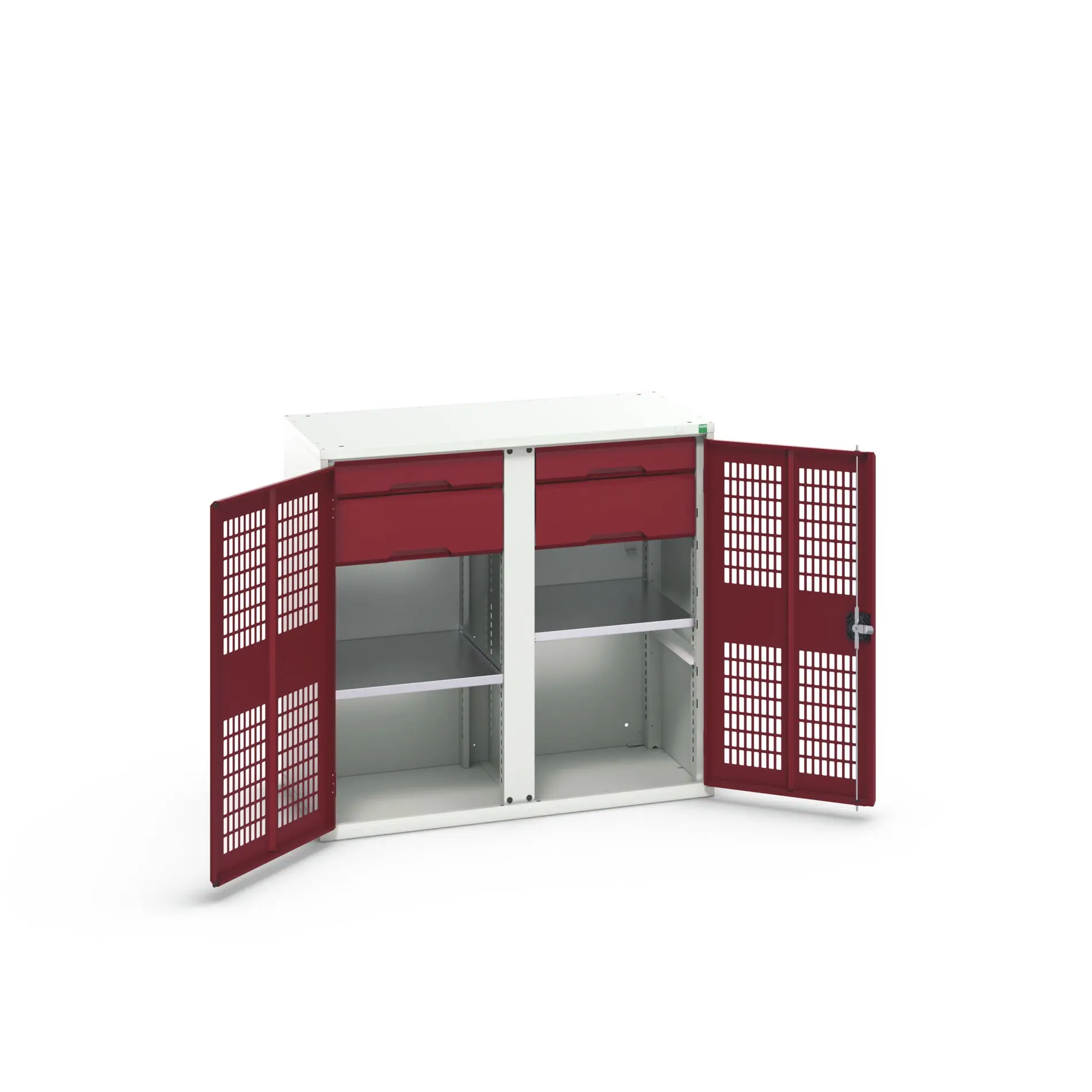 Produktfoto 1 von Bott Aufbewahrungsschrank Typ Bestückter Schrank 2 Tür/en 2 Regal/e 4 Schublade/n 1000 mm 1050 mm Ja 550 mm Stahlblech