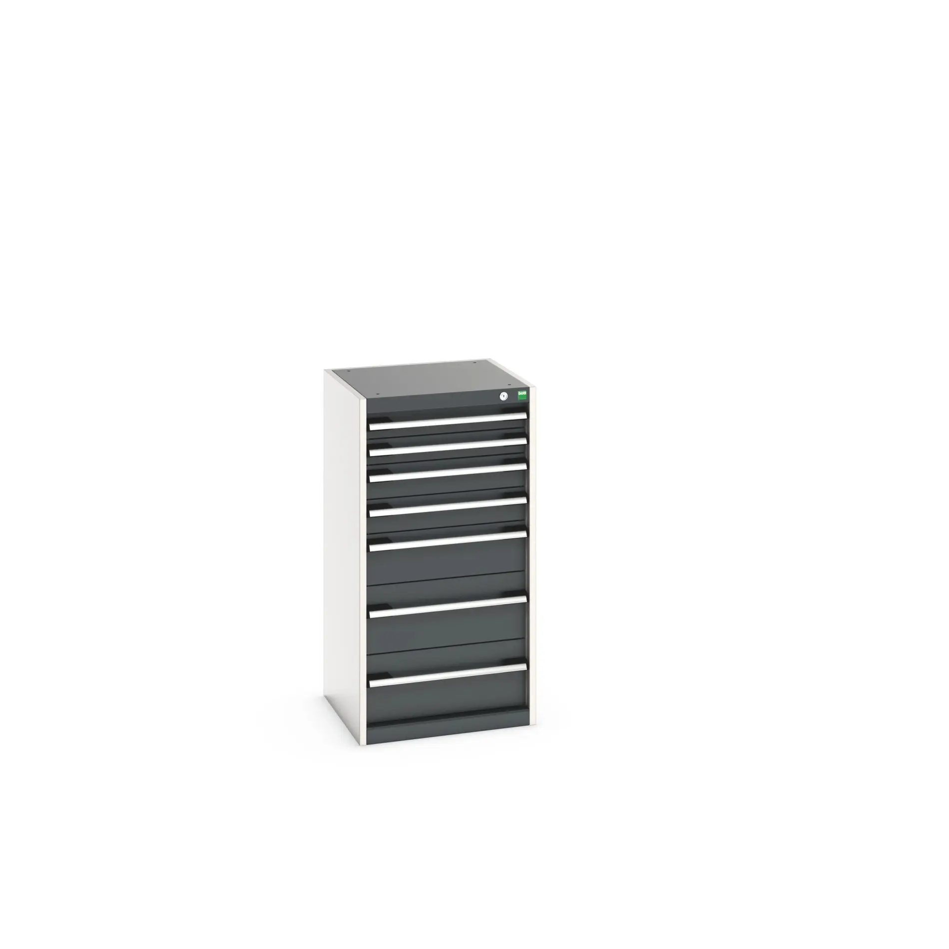 Produktfoto 1 von Bott 7 Stahl Schubladenbehälter Schrank Hellgrau, Anthrazit, 1000 mm x 525 mm x 525 mm