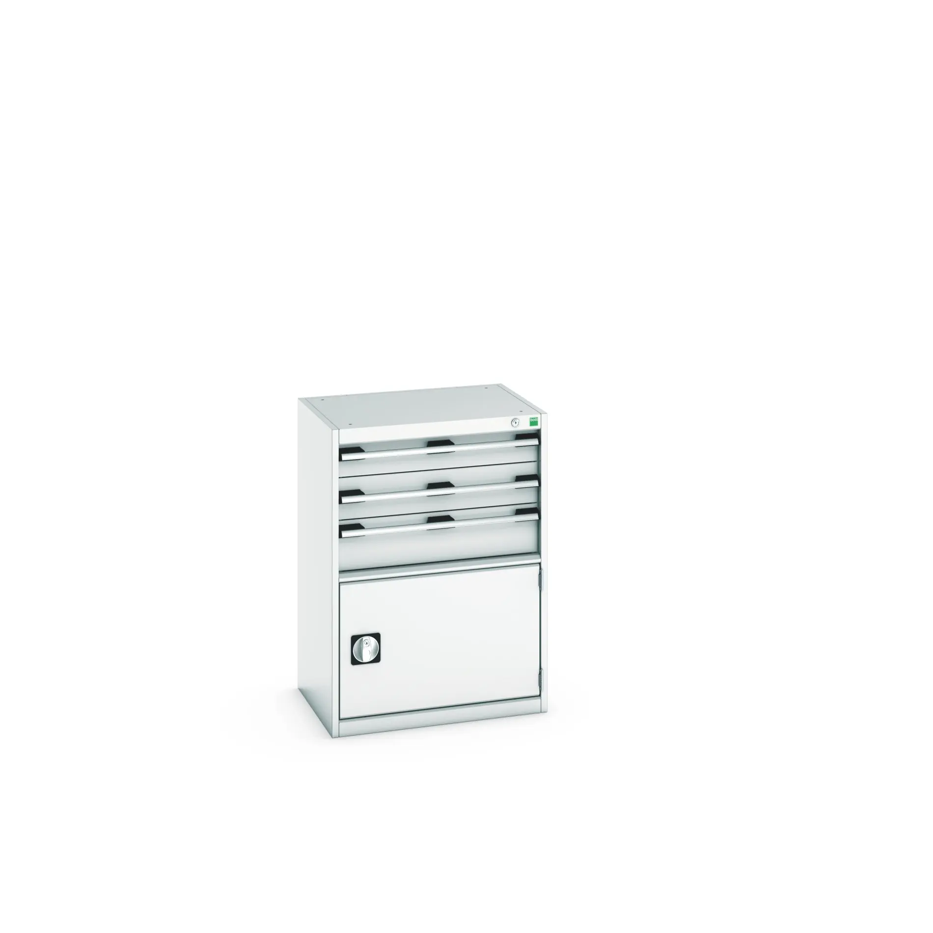Produktfoto 1 von Bott 3 Stahl Schubladenbehälter Schrank Hellgrau, 900 mm x 650 mm x 525 mm