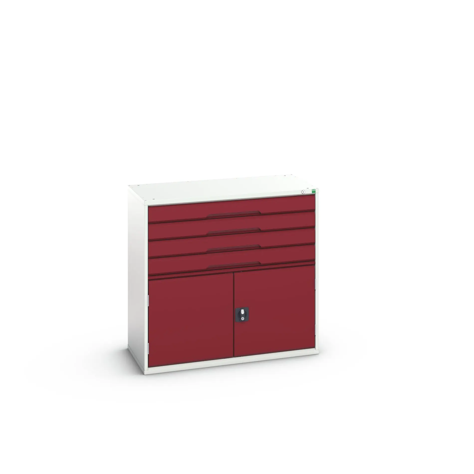 Produktfoto 1 von Bott 4 Stahl Schubladenbehälter Schrank Rot, Hellgrau, 1000 mm x 1050 mm x 550 mm