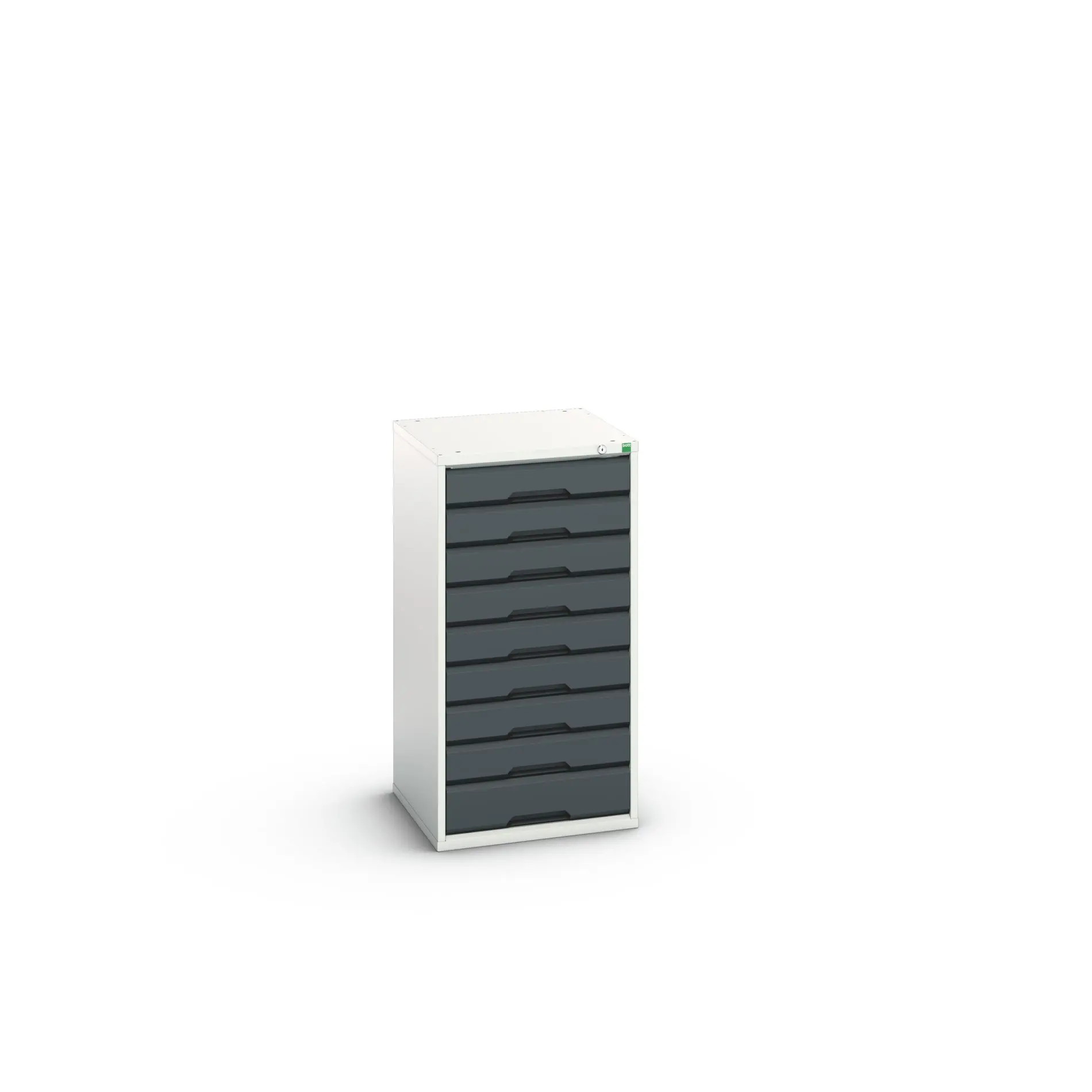 Produktfoto 1 von Bott 9 Stahl Schubladenbehälter Schrank Hellgrau, Anthrazit, 1000 mm x 525 mm x 550 mm