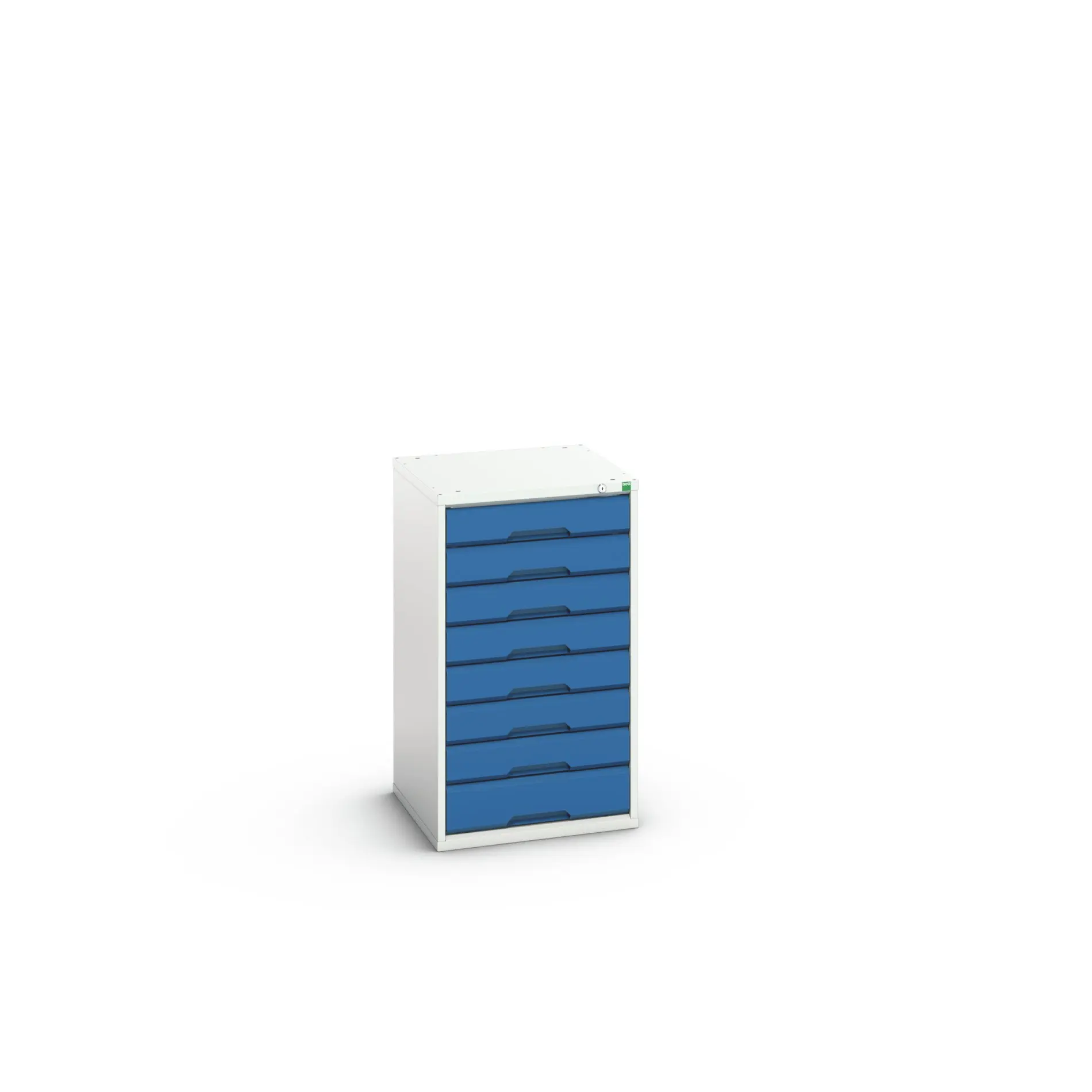 Produktfoto 1 von Bott 8 Stahl Schubladenbehälter Schrank Blau, Hellgrau, 900 mm x 525 mm x 550 mm