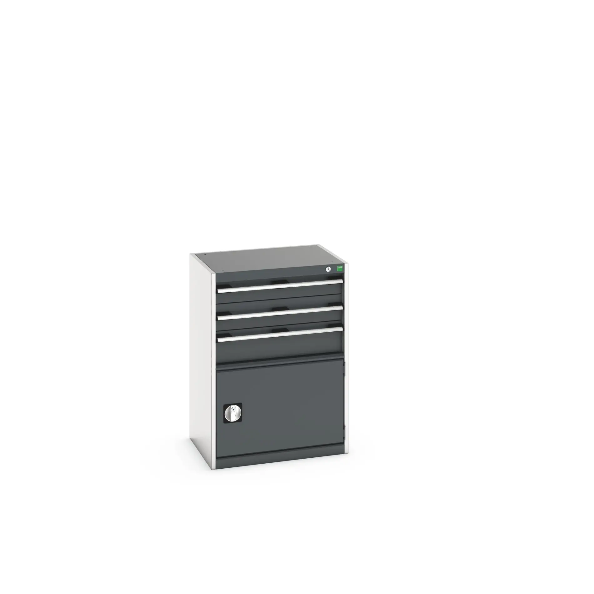Produktfoto 1 von Bott 3 Stahl Schubladenbehälter Schrank Hellgrau, Anthrazit, 900 mm x 650 mm x 525 mm