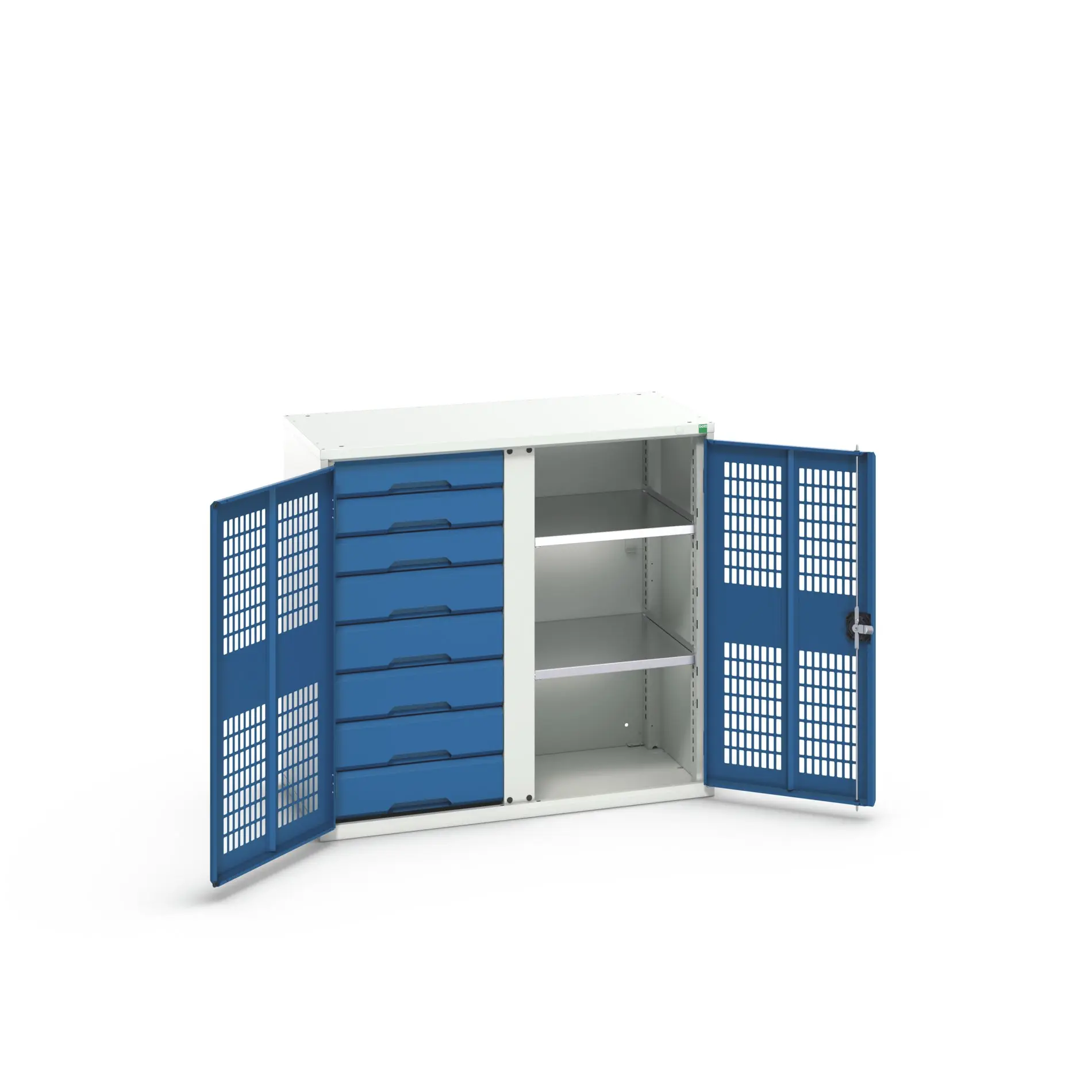 Produktfoto 1 von Bott Schrank Typ Bestückter Schrank 2 Tür/en 2 Regal/e 8 Schublade/n 1000 mm 1050mm Abschließbar 550 mm Stahlblech