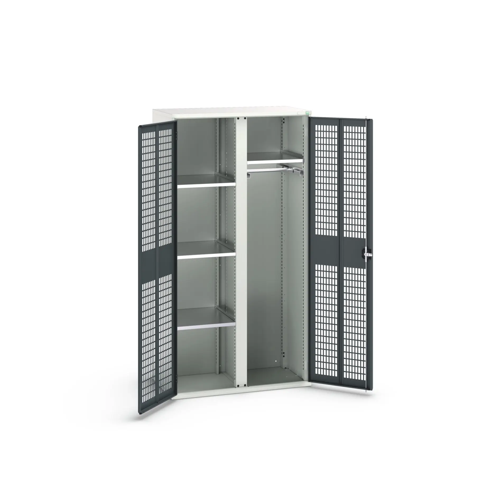 Produktfoto 1 von Bott Aufbewahrungsschrank Typ Bestückter Schrank 2 Tür/en 4 Regal/e 2000 mm 1050 mm Ja 550 mm Stahlblech