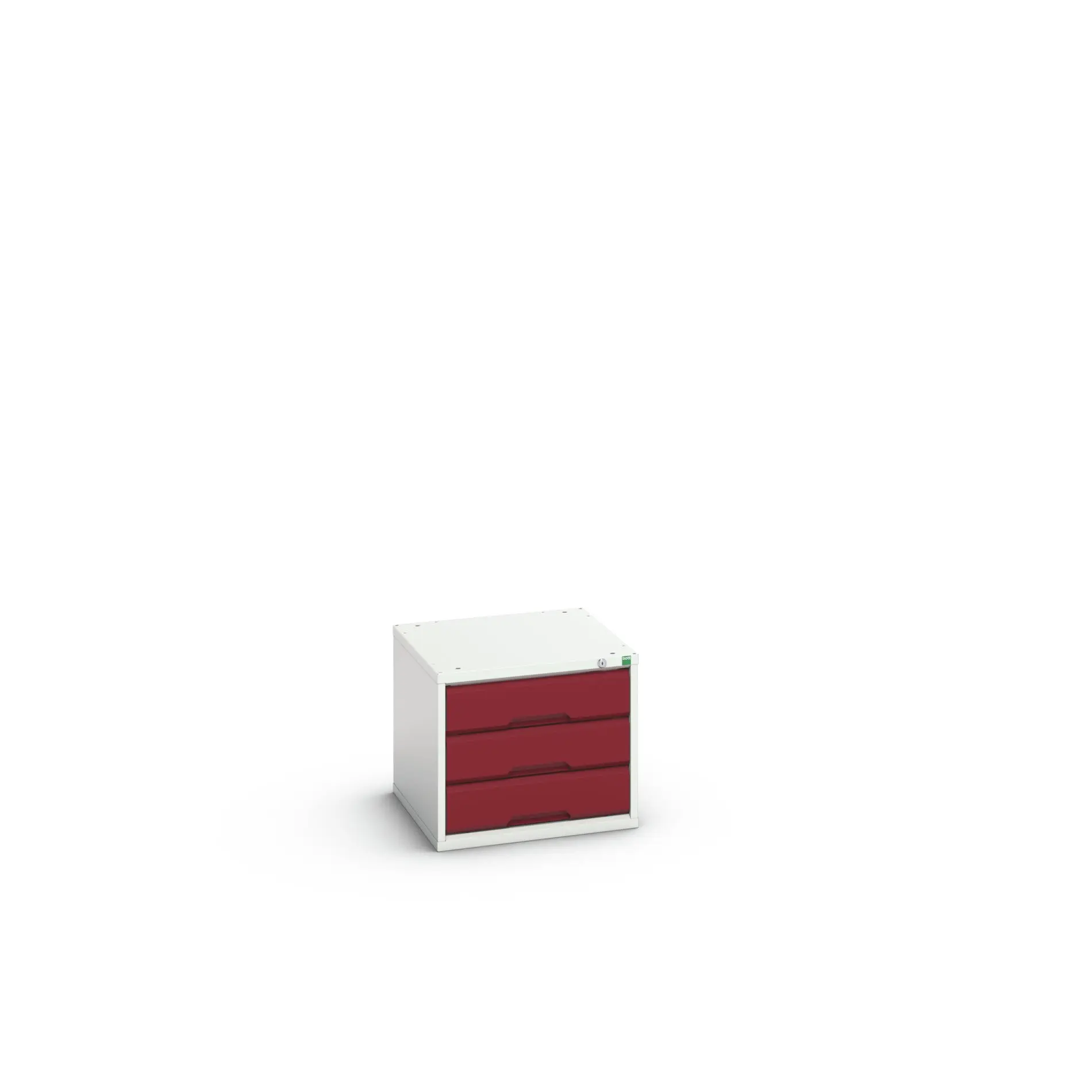 Produktfoto 1 von Bott 3 Stahl Schubladenbehälter Schrank Hellgrau, Rot, 450 mm x 525 mm x 550 mm