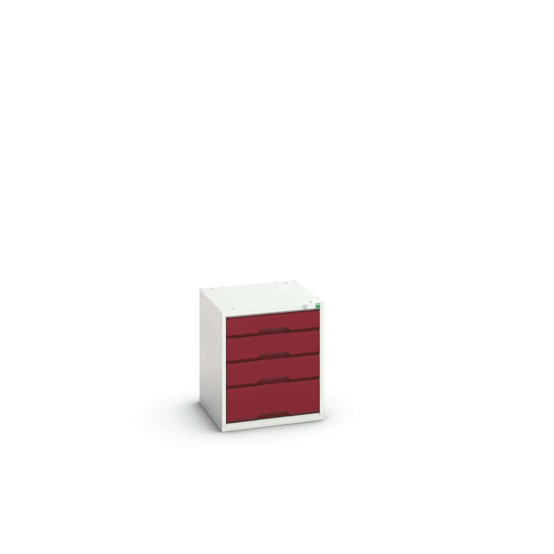 Produktfoto 1 von Bott 4 Stahl Schubladenbehälter Schrank Hellgrau, Rot, 600 mm x 525 mm x 550 mm