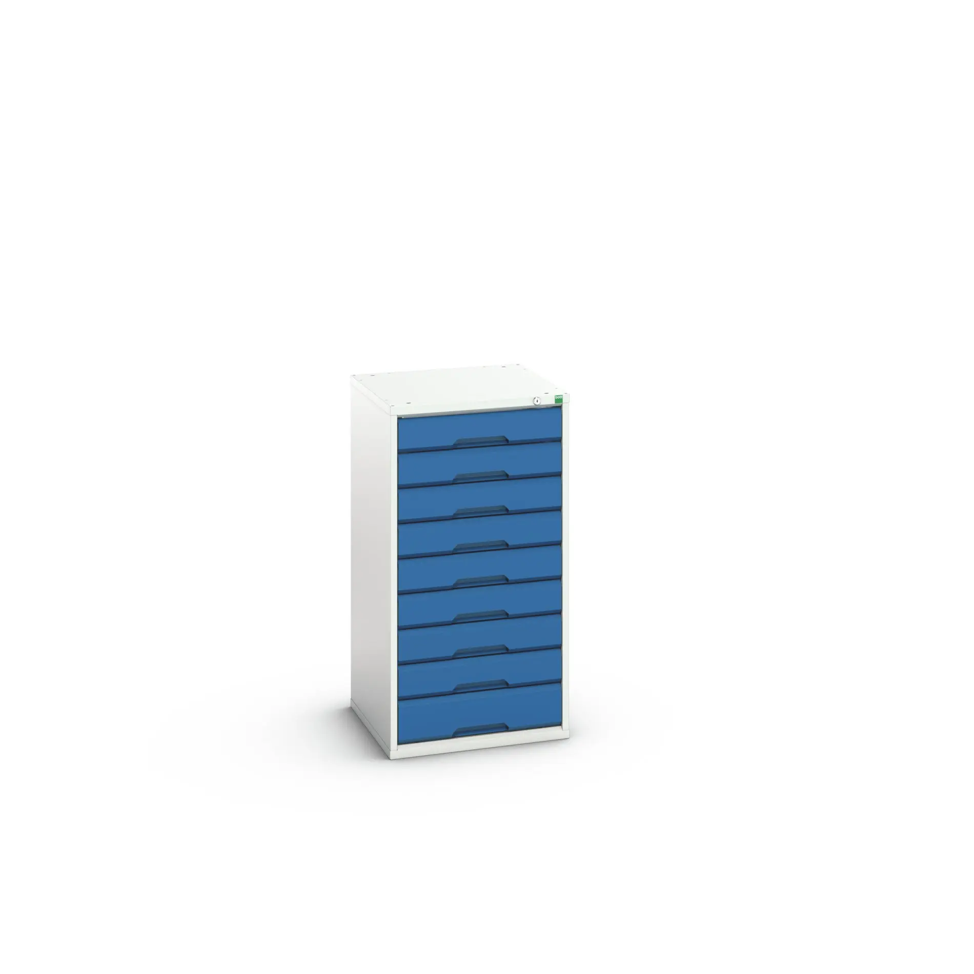 Produktfoto 1 von Bott 9 Stahl Schubladenbehälter Schrank Hellgrau, Blau, 1000 mm x 525 mm x 550 mm