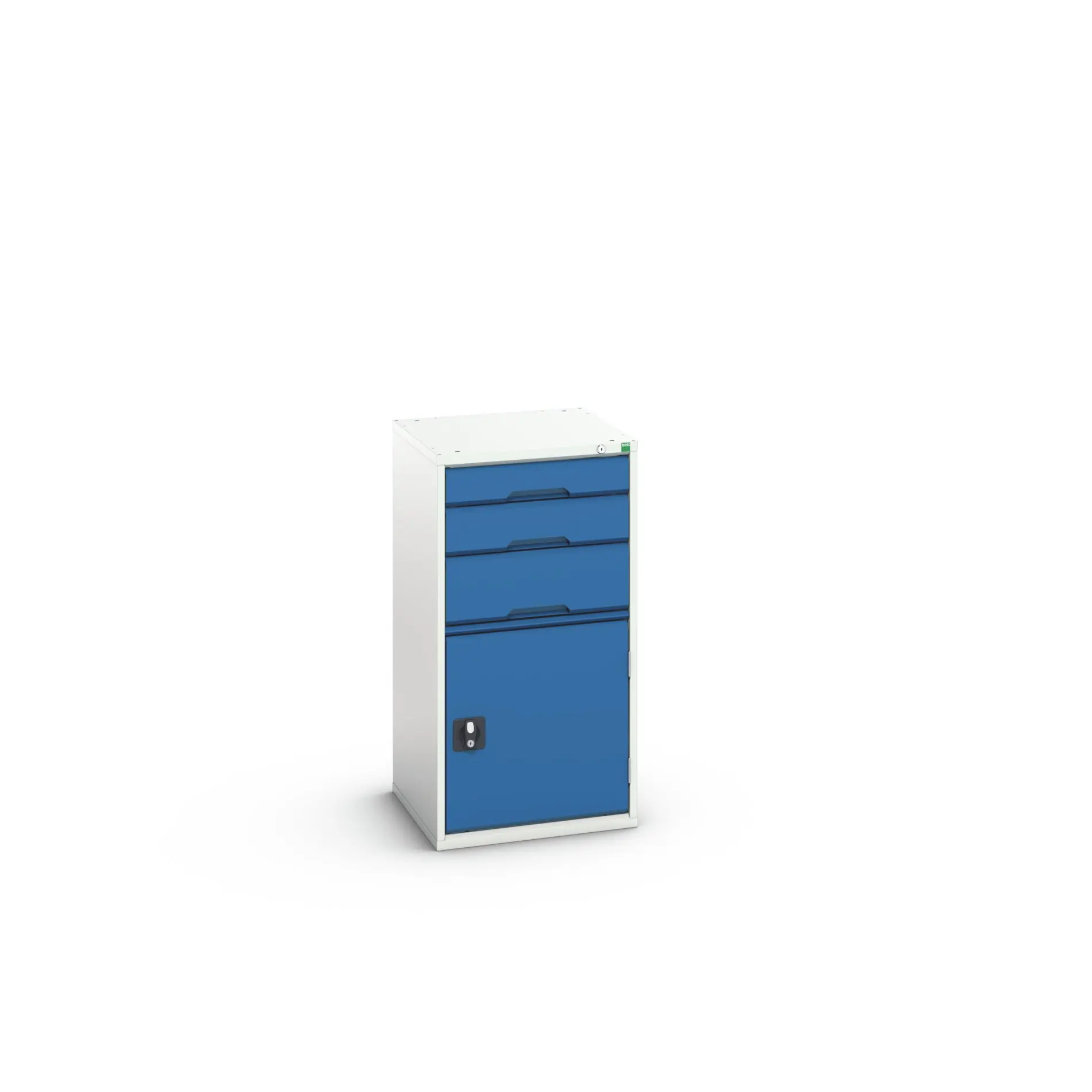Produktfoto 1 von Bott 3 Stahl Schubladenbehälter Schrank Hellgrau, Blau, 1000 mm x 525 mm x 550 mm