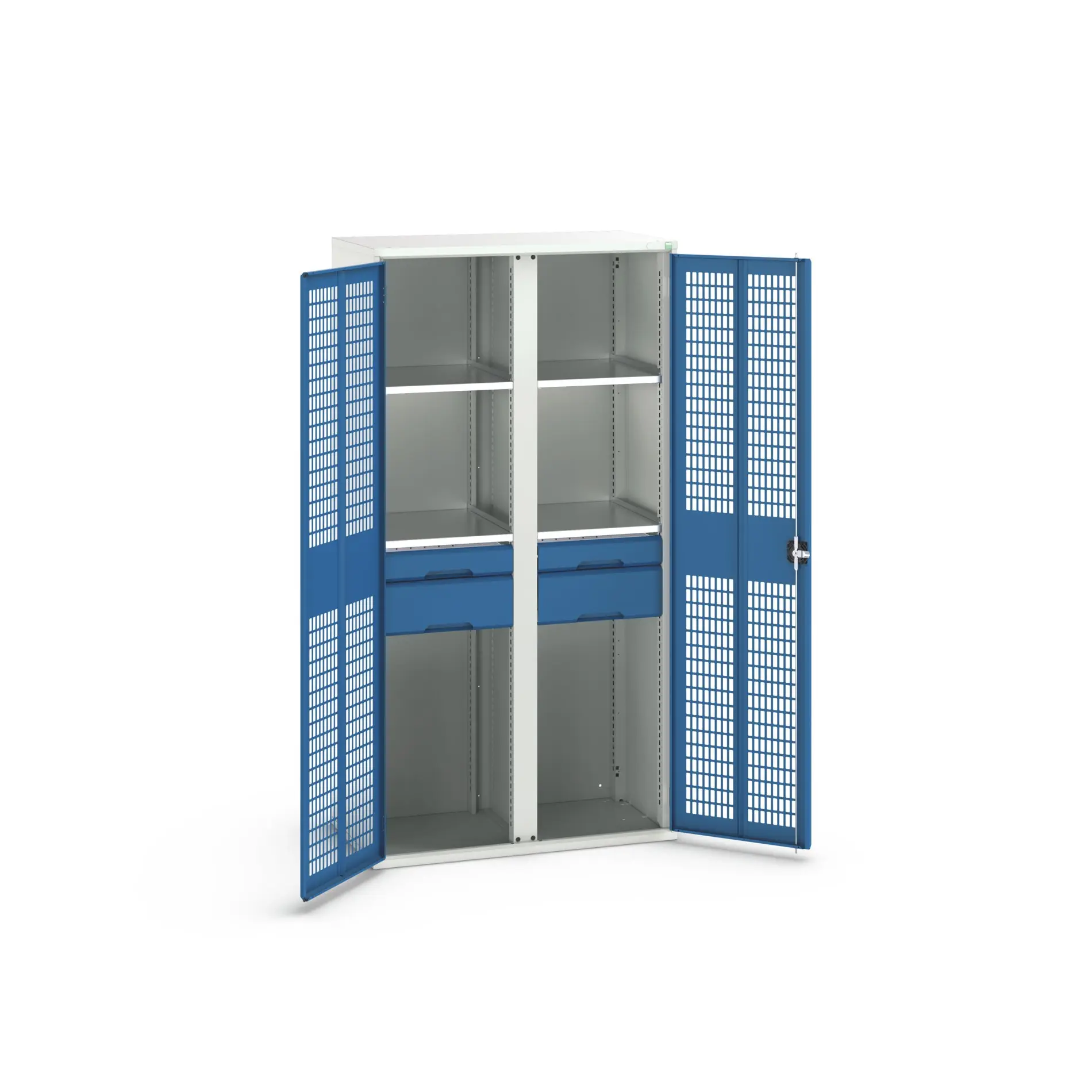 Produktfoto 1 von Bott Aufbewahrungsschrank Typ Bestückter Schrank 2 Tür/en 4 Regal/e 4 Schublade/n 2000 mm 1050 mm Ja 550 mm Stahlblech