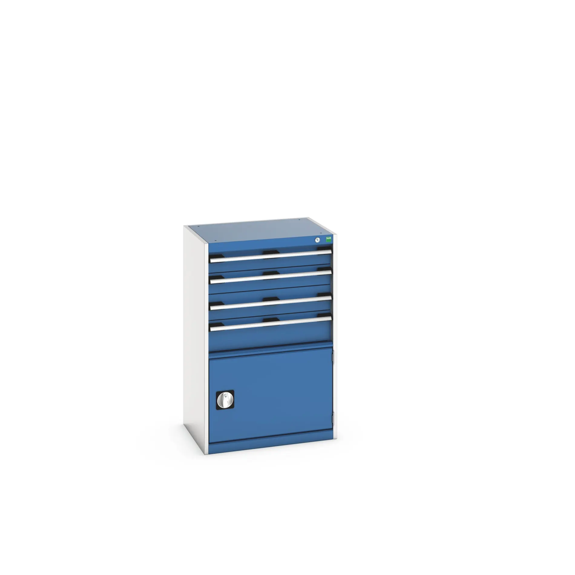Produktfoto 1 von Bott 4 Stahl Schubladenbehälter Schrank Hellgrau, Blau, 1000 mm x 650 mm x 525 mm
