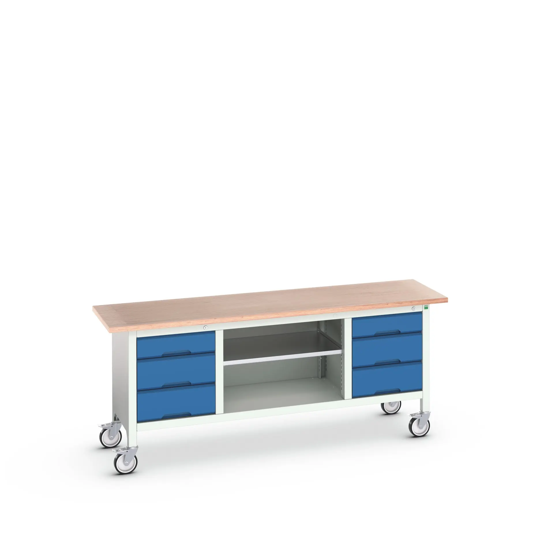 Produktfoto 1 von Bott Aufbewahrungsschrank Typ Aufbewahrungstisch Freistehend 1 Regal/e 6 Schublade/n 830 mm 2000 mm 600 mm mit Rädern