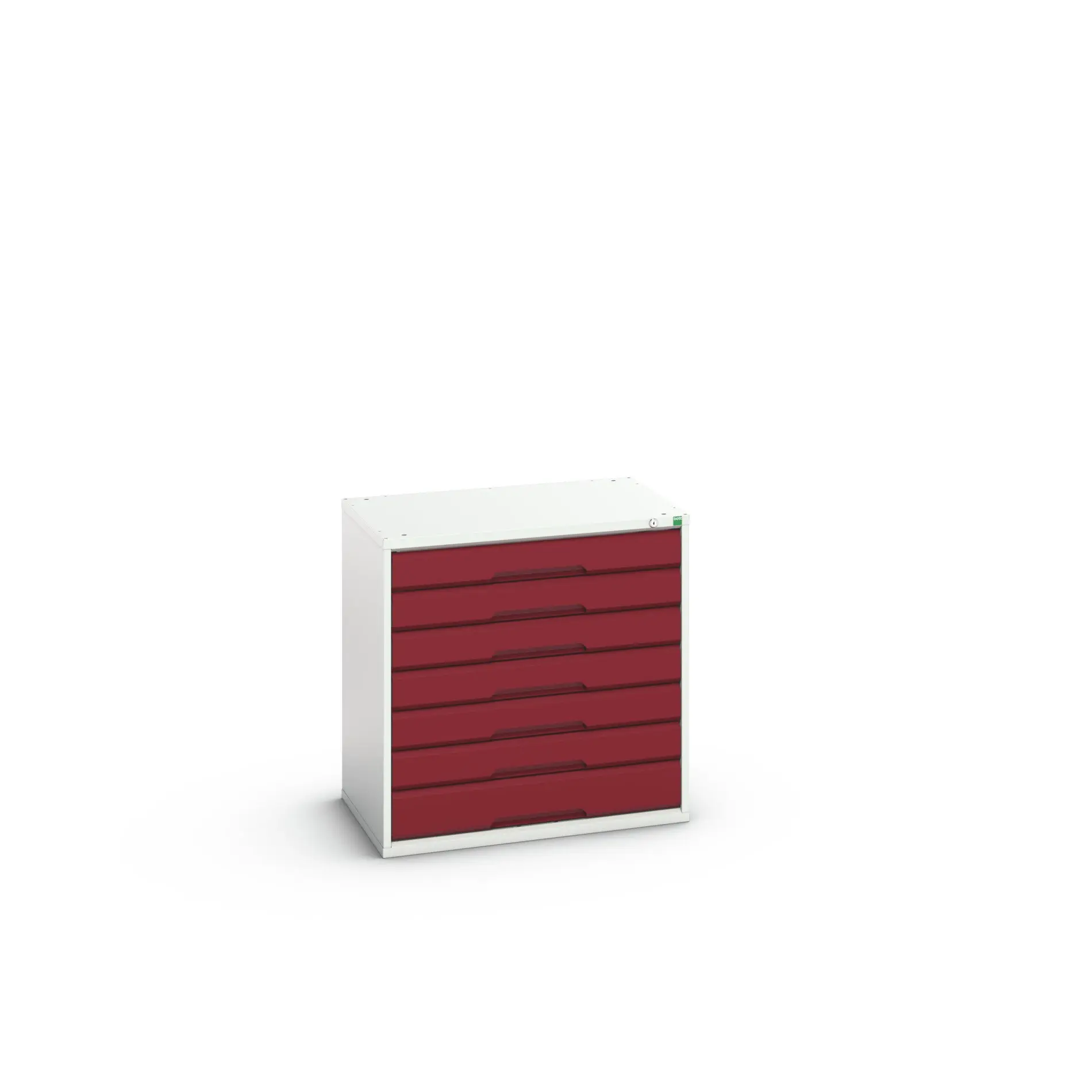 Produktfoto 1 von Bott 7 Stahl Schubladenbehälter Schrank Rot, Hellgrau, 800 mm x 800 mm x 550 mm