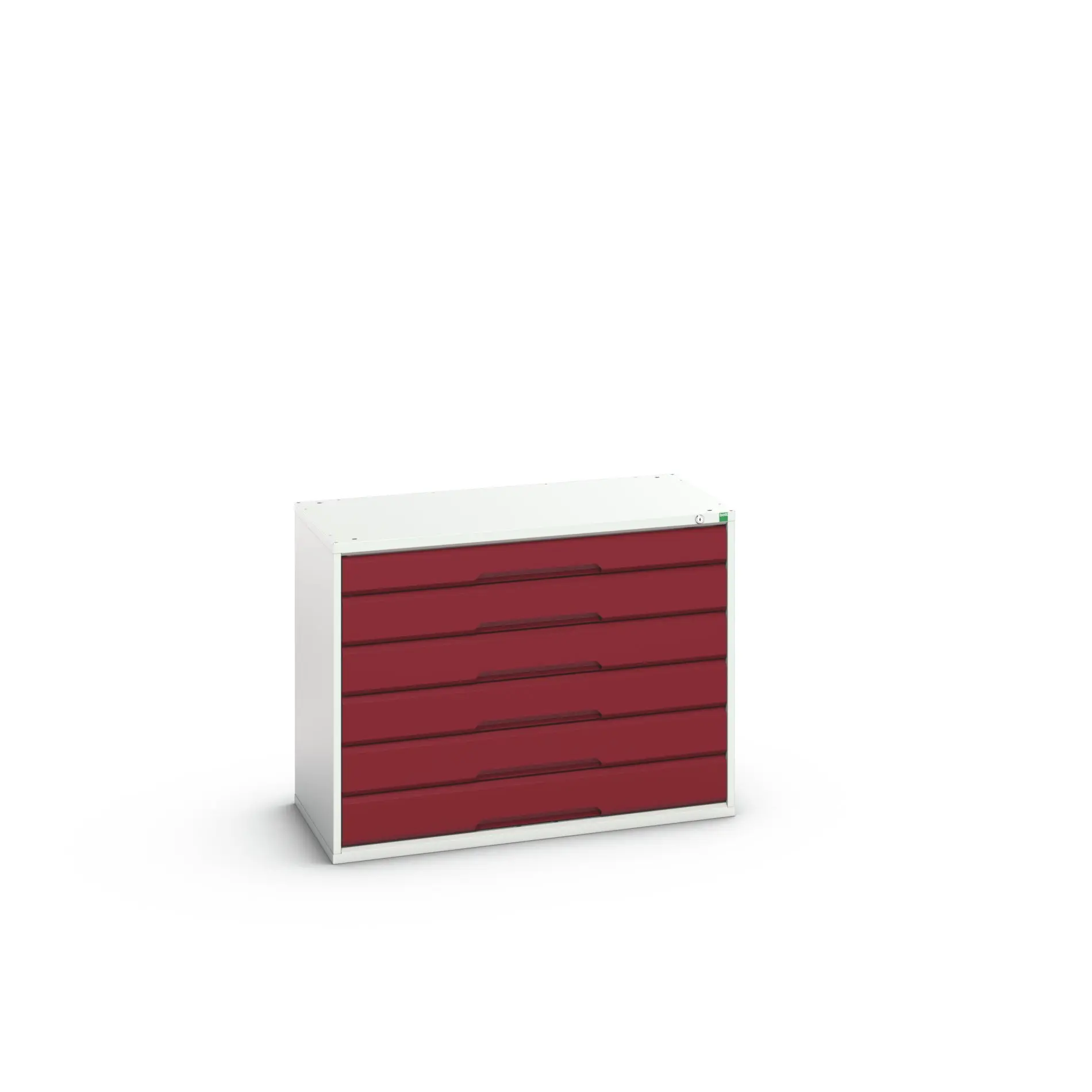 Produktfoto 1 von Bott 6 Stahl Schubladenbehälter Schrank Rot, Hellgrau, 800 mm x 1050 mm x 550 mm