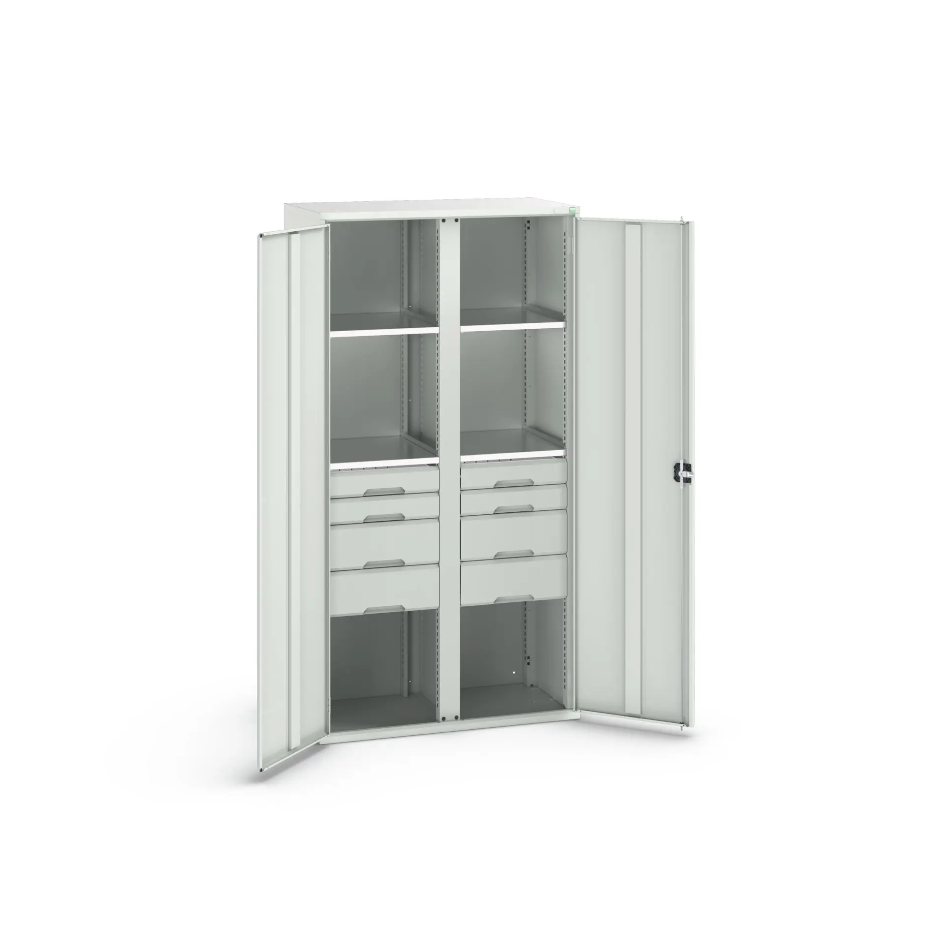 Produktfoto 1 von Bott Aufbewahrungsschrank Typ Bestückter Schrank 2 Tür/en 4 Regal/e 8 Schublade/n 2000 mm 1050 mm Ja 550 mm Stahlblech