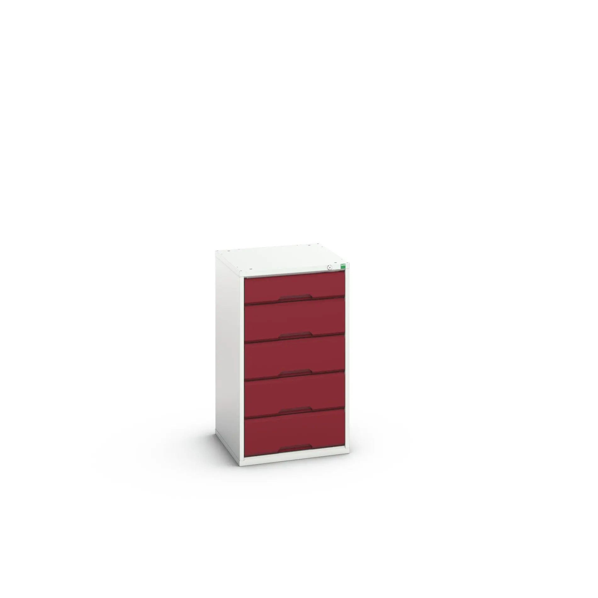 Produktfoto 1 von Bott 5 Stahl Schubladenbehälter Schrank Rot, Hellgrau, 900 mm x 525 mm x 550 mm