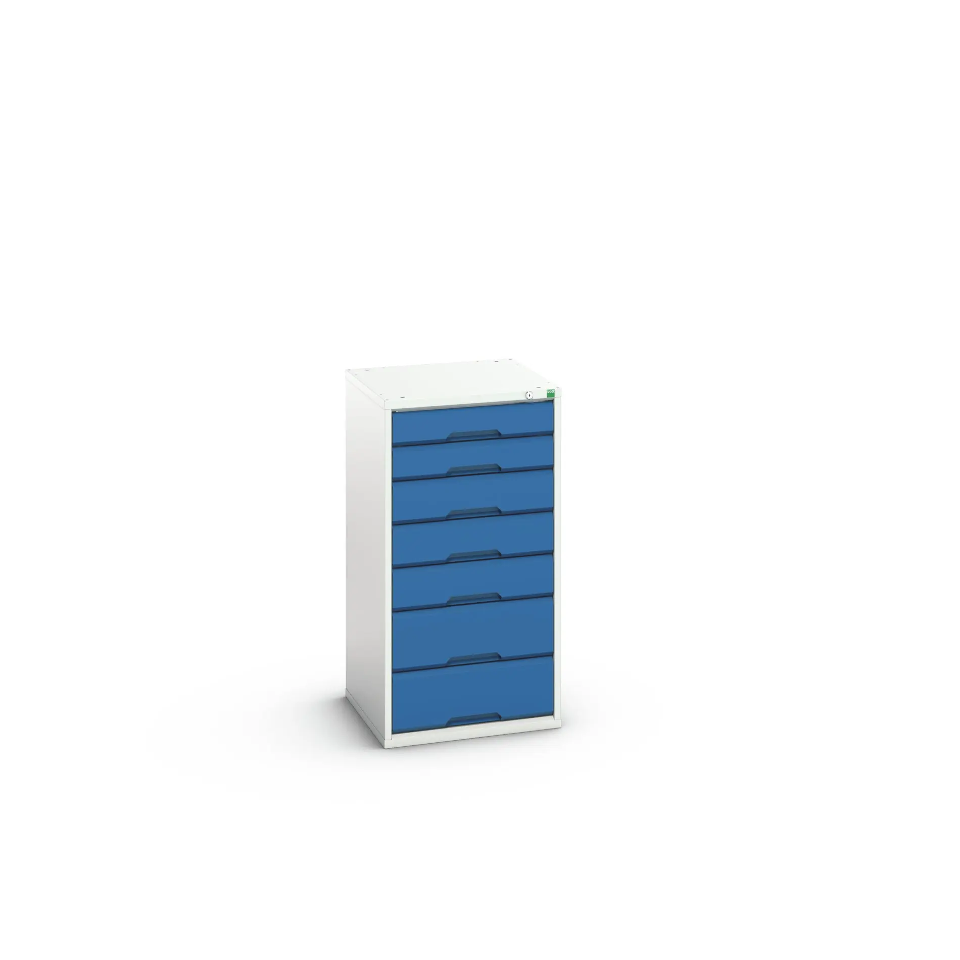 Produktfoto 1 von Bott 7 Stahl Schubladenbehälter Schrank Hellgrau, Blau, 1000 mm x 525 mm x 550 mm