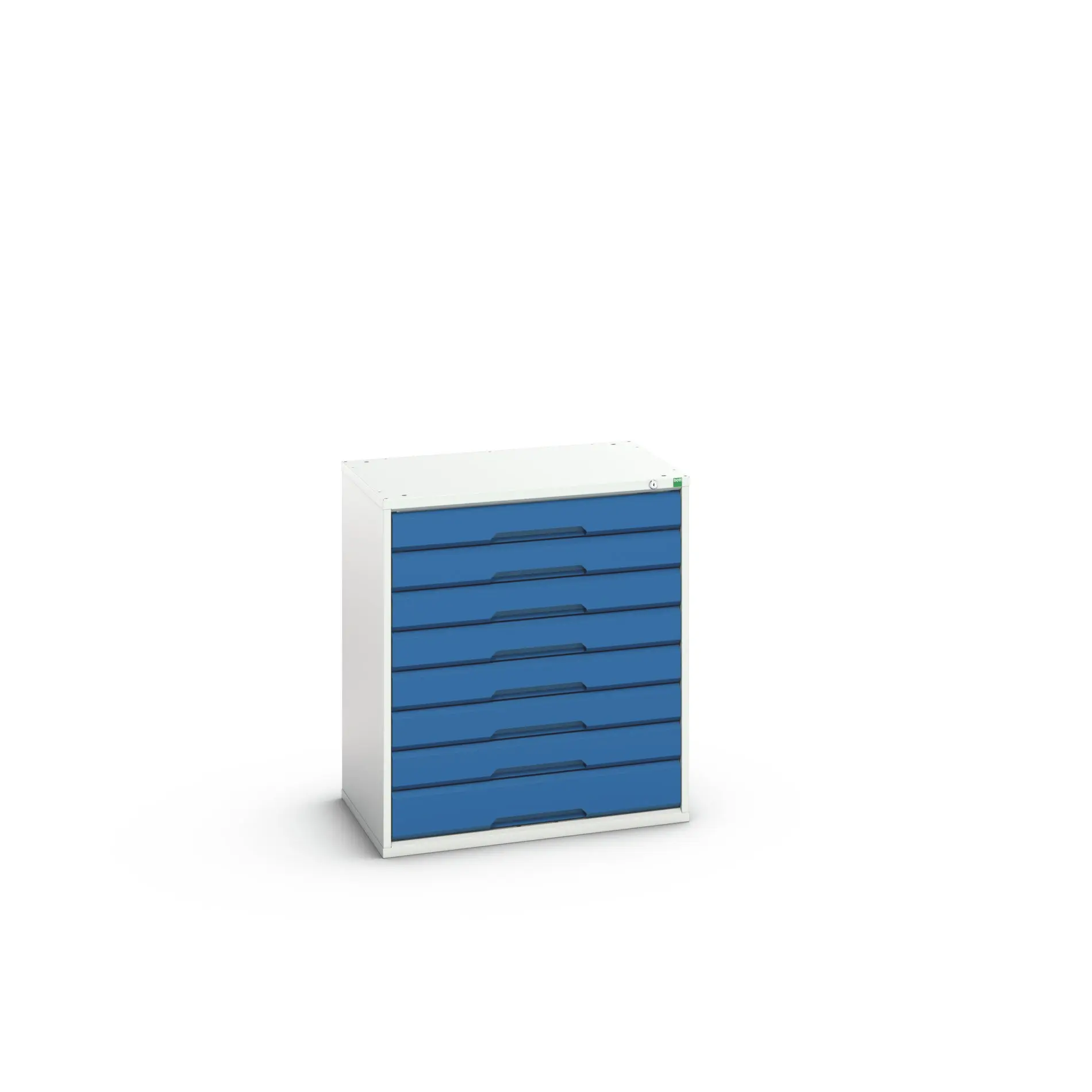 Produktfoto 1 von Bott 8 Stahl Schubladenbehälter Schrank Blau, Hellgrau, 900 mm x 800 mm x 550 mm