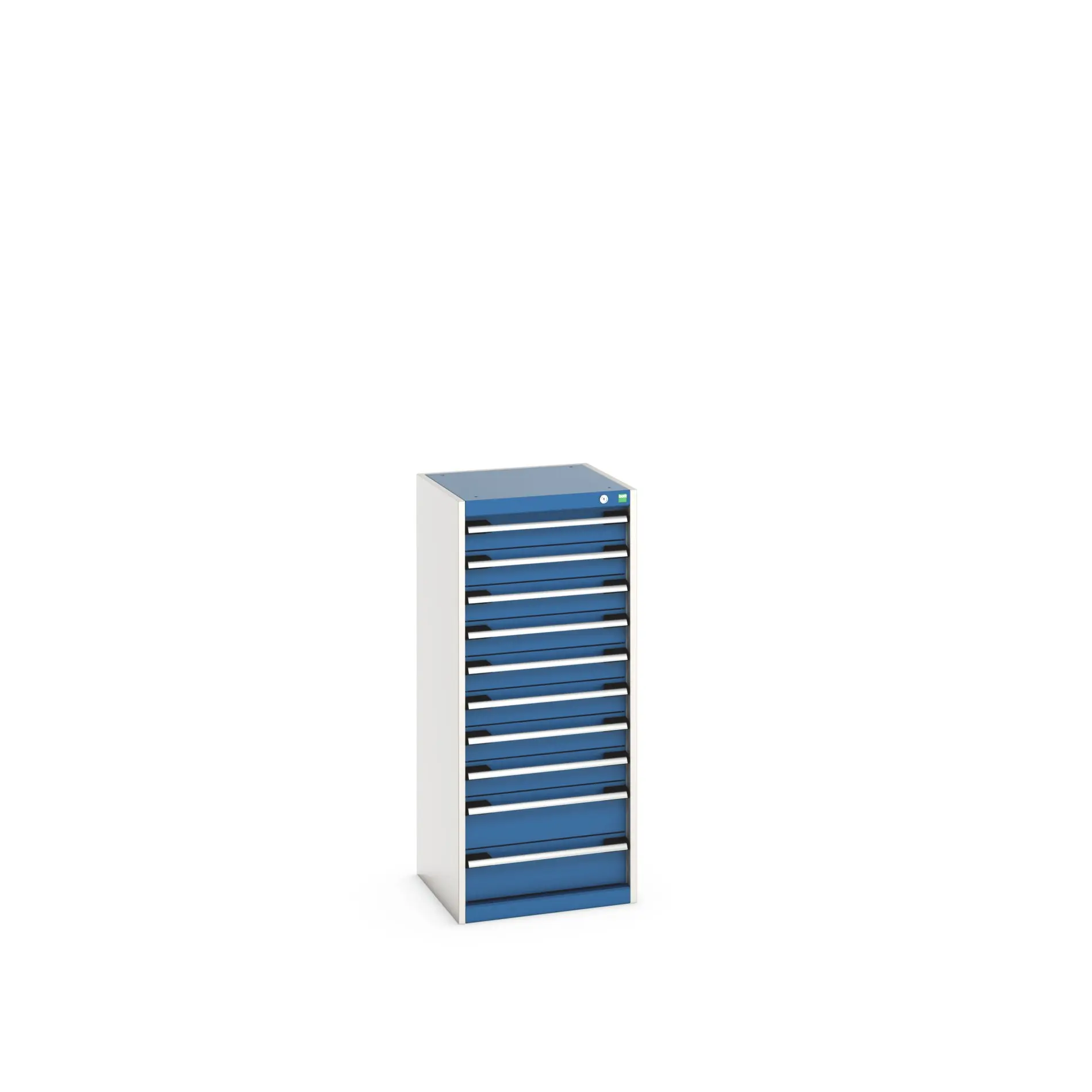 Produktfoto 1 von Bott 10 Stahl Schubladenbehälter Schrank Blau, Hellgrau, 1200 mm x 525 mm x 525 mm