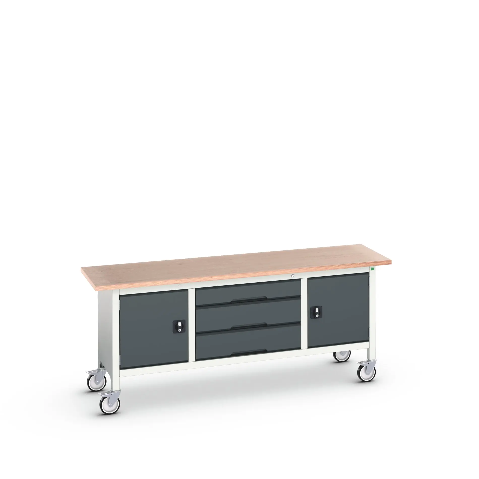 Bott Aufbewahrungsschrank Typ Aufbewahrungstisch Freistehend 2 Tür/en 3 Schublade/n 830 mm 2000 mm 600 mm mit Rädern
