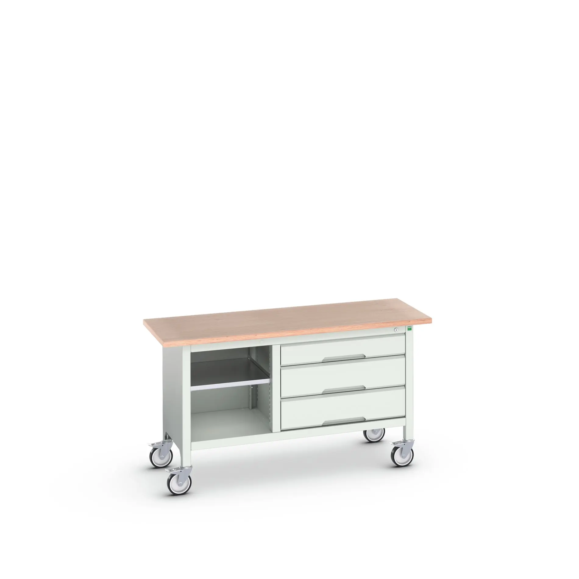 Produktfoto 1 von Bott Aufbewahrungsschrank Typ Aufbewahrungstisch Freistehend 1 Regal/e 3 Schublade/n 830 mm 1500 mm 600 mm mit Rädern