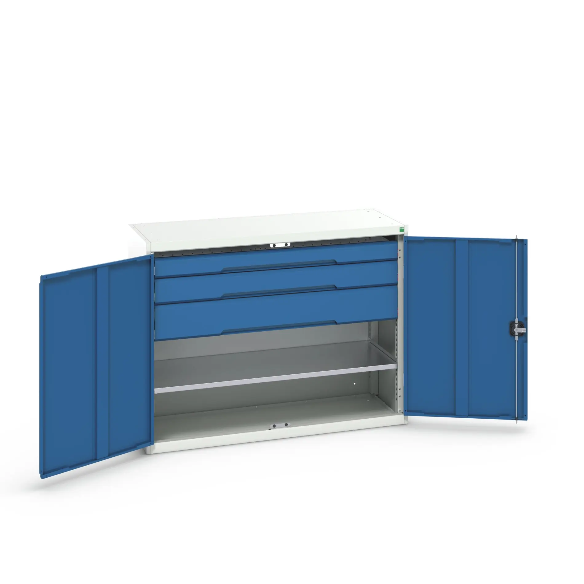 Bott Aufbewahrungsschrank Typ Bestückter Schrank 2 Tür/en 1 Regal/e 3 Schublade/n 1000 mm 1300 mm Ja 550 mm Stahlblech