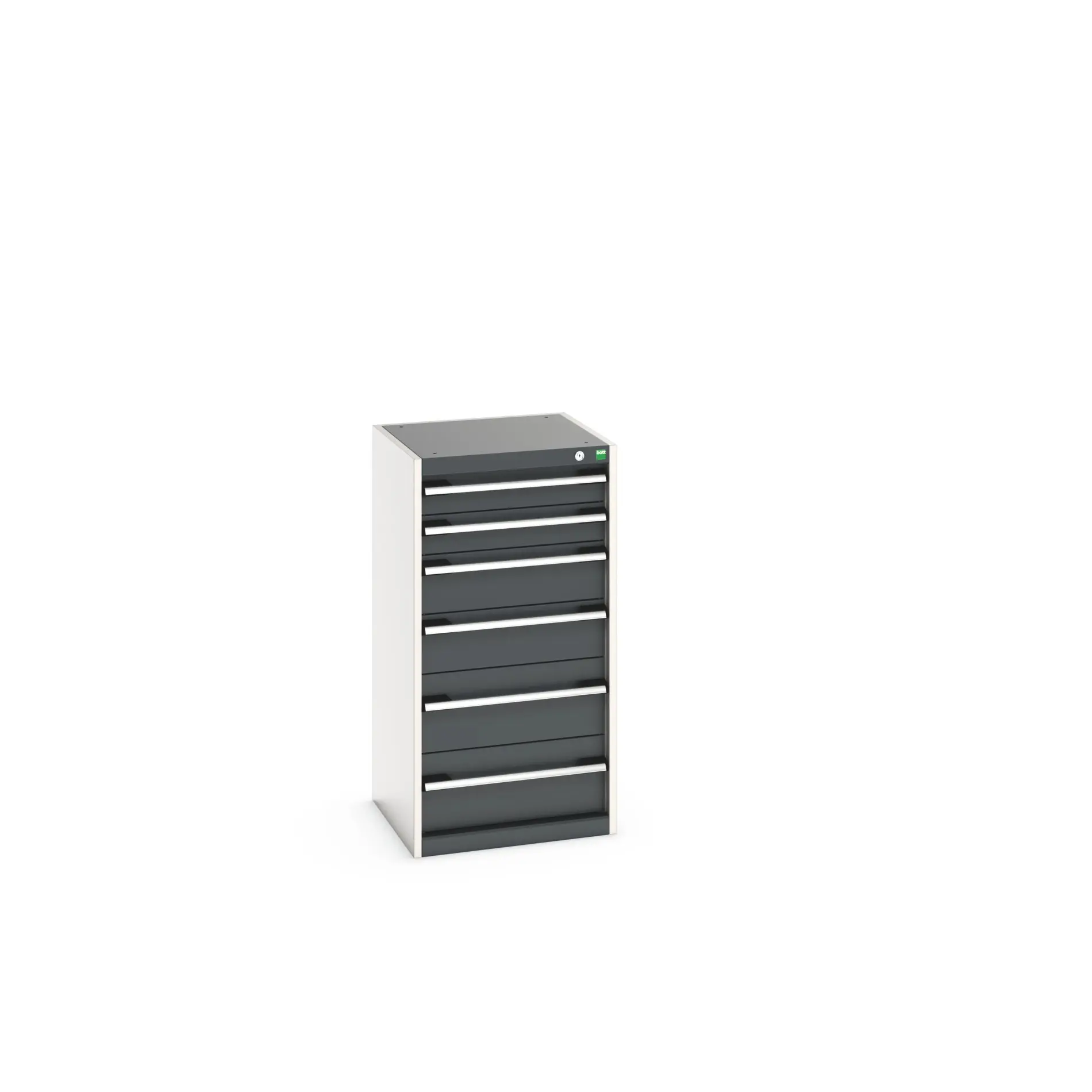 Produktfoto 1 von Bott 6 Stahl Schubladenbehälter Schrank Anthrazit, Hellgrau, 1000 mm x 525 mm x 525 mm
