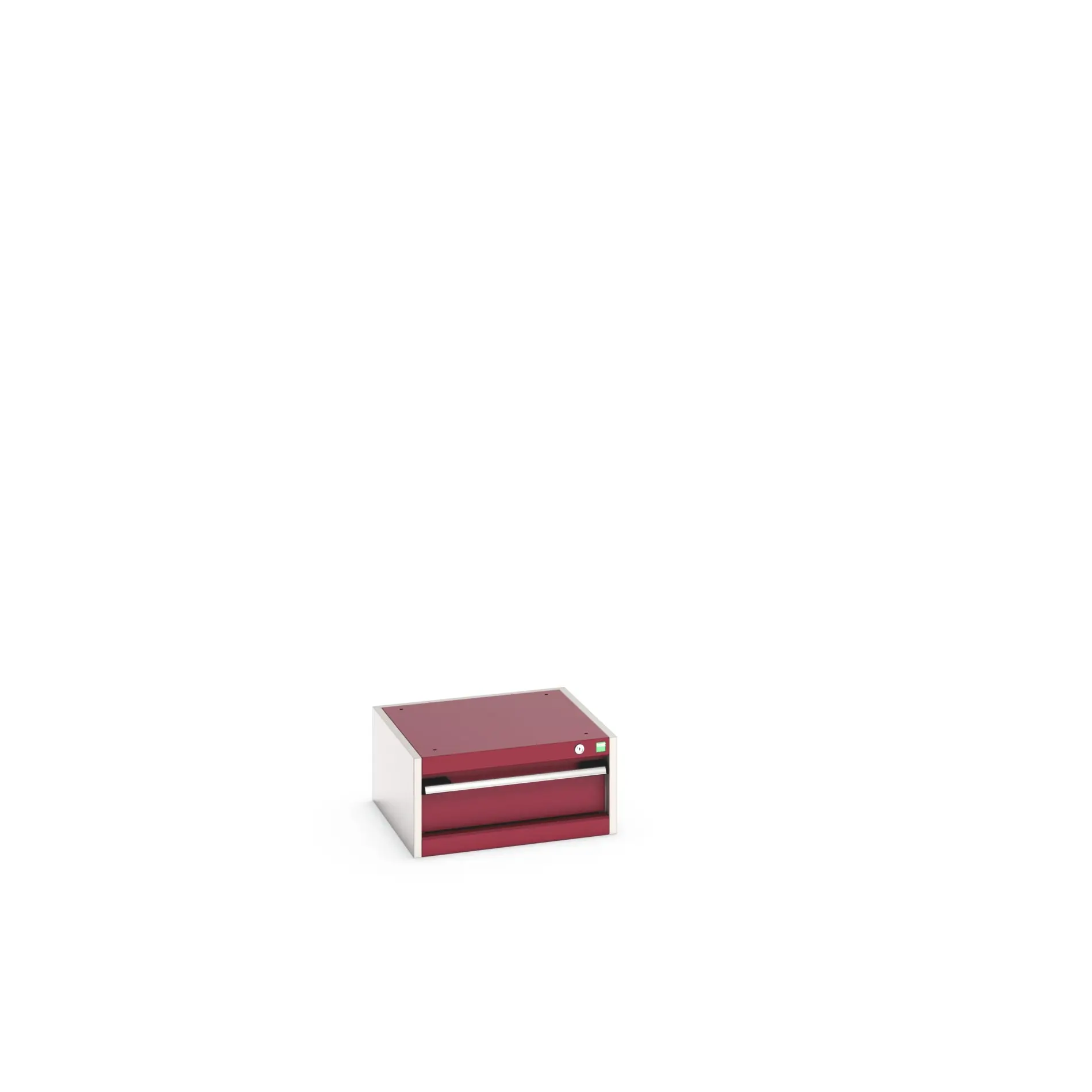 Produktfoto 1 von Bott 1 Stahl Schubladenbehälter Schrank Hellgrau, Rot, 250 mm x 525 mm x 525 mm