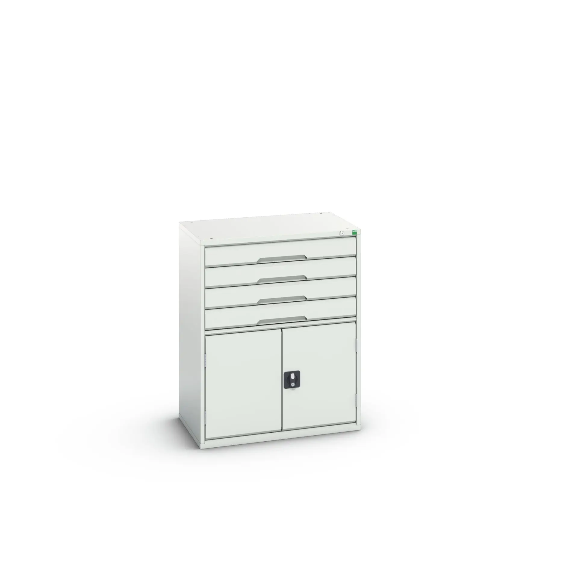 Produktfoto 1 von Bott 4 Stahl Schubladenbehälter Schrank Hellgrau, 1000 mm x 800 mm x 550 mm