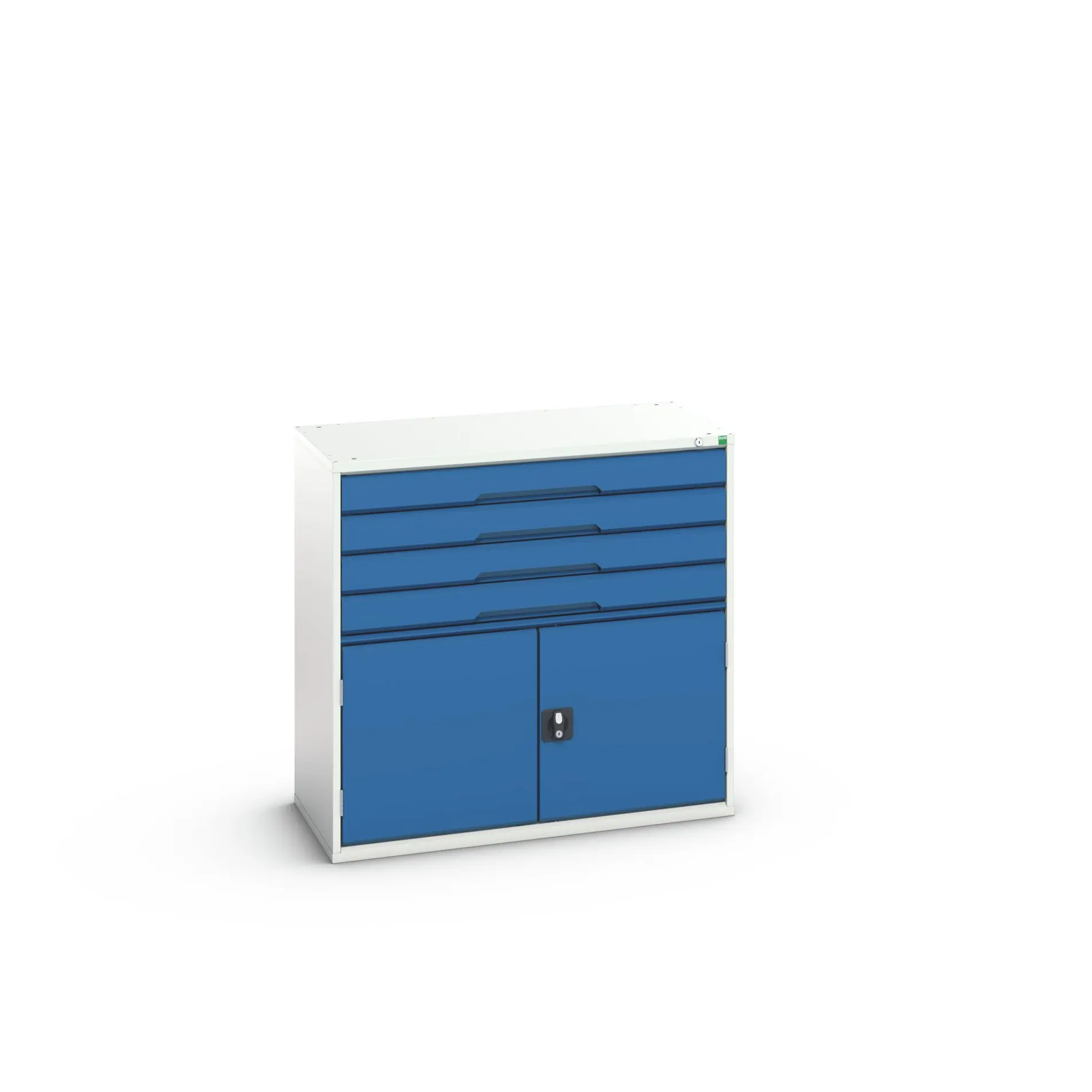 Produktfoto 1 von Bott 4 Stahl Schubladenbehälter Schrank Blau, Hellgrau, 1000 mm x 1050 mm x 550 mm