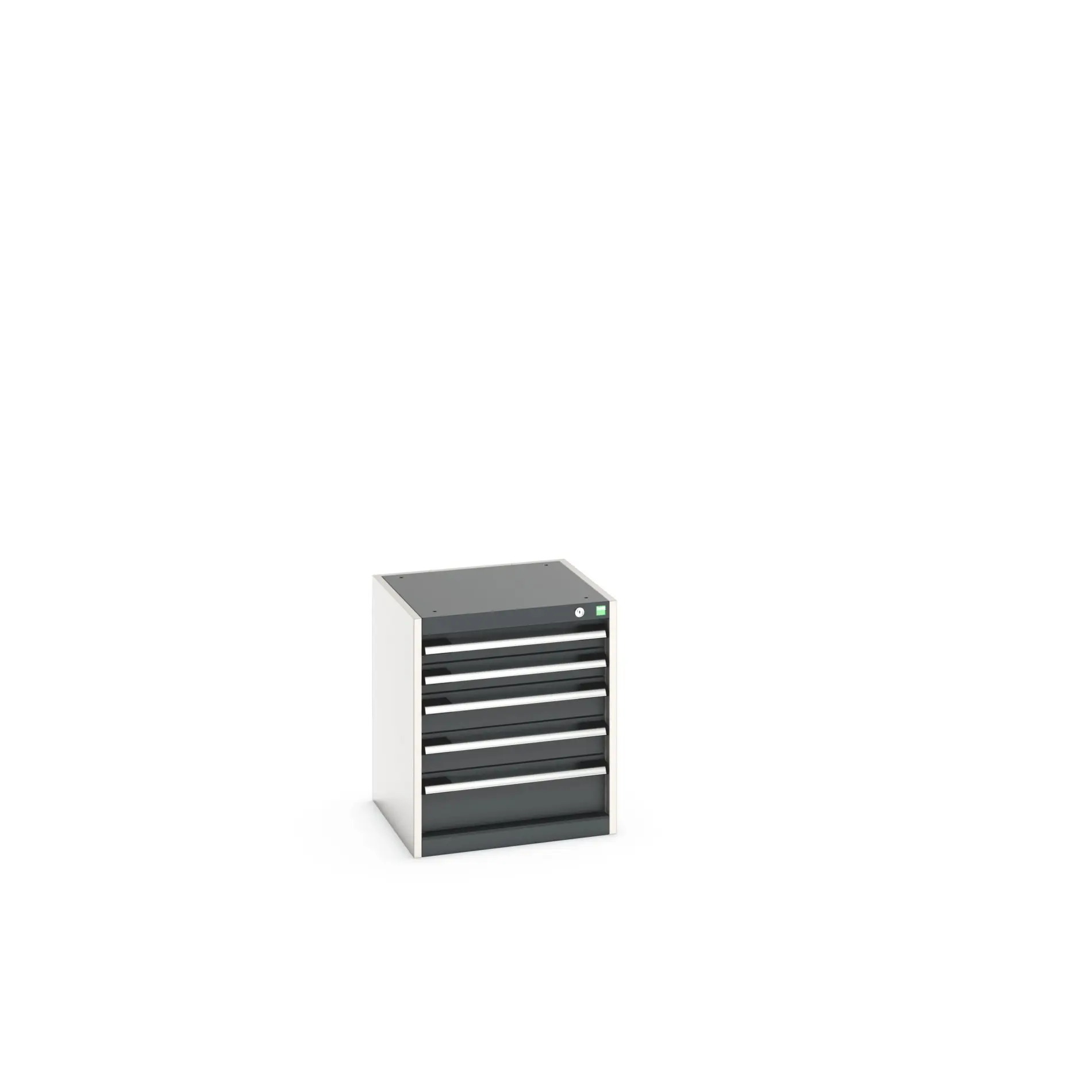 Produktfoto 1 von Bott 5 Stahl Schubladenbehälter Schrank Hellgrau, Anthrazit, 600 mm x 525 mm x 525 mm