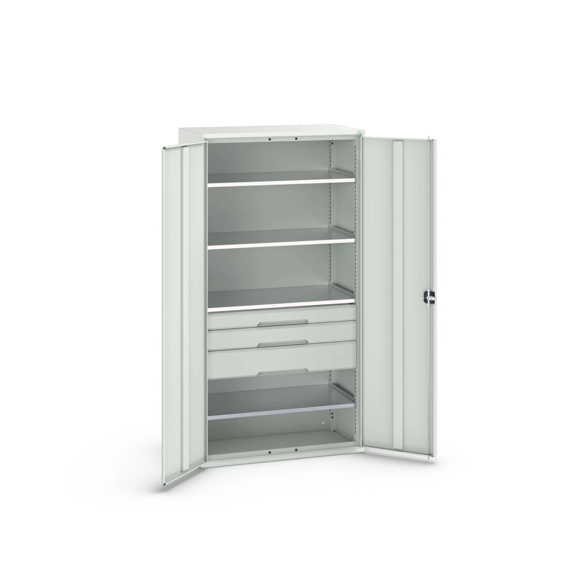 Produktfoto 1 von Bott Aufbewahrungsschrank Typ Bestückter Schrank 2 Tür/en 4 Regal/e 3 Schublade/n 2000 mm 1050 mm Ja 550 mm Stahlblech