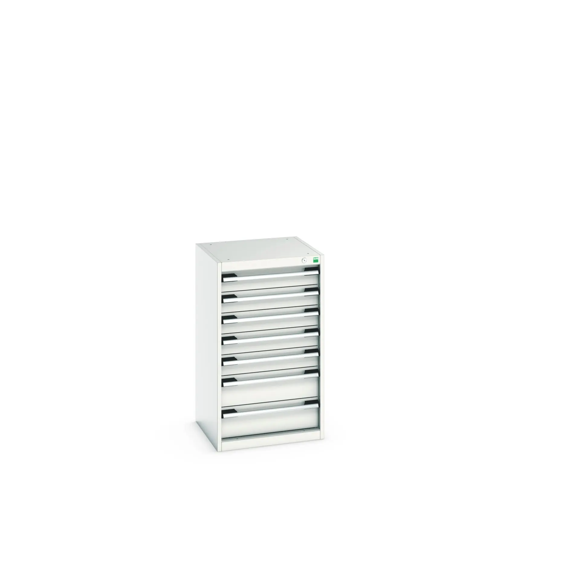 Produktfoto 1 von Bott 7 Stahl Schubladenbehälter Schrank Hellgrau, 900 mm x 525 mm x 525 mm