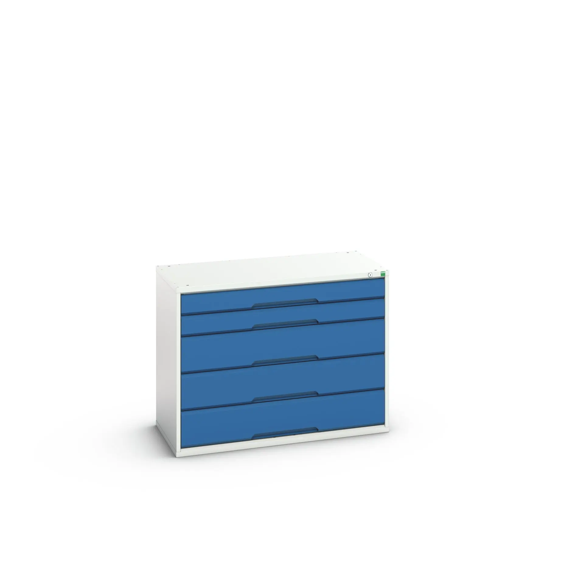 Produktfoto 1 von Bott 5 Stahl Schubladenbehälter Schrank Hellgrau, Blau, 800 mm x 1050 mm x 550 mm