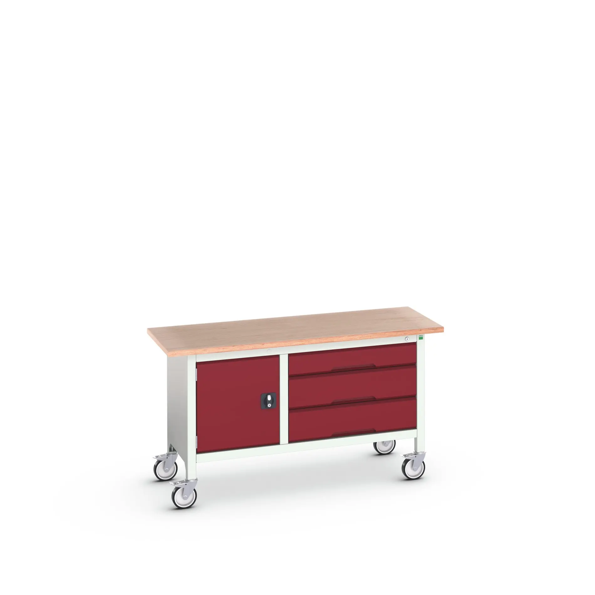 Produktfoto 1 von Bott Aufbewahrungsschrank Typ Aufbewahrungstisch Freistehend 1 Regal/e 3 Schublade/n 830 mm 1500 mm 600 mm mit Rädern