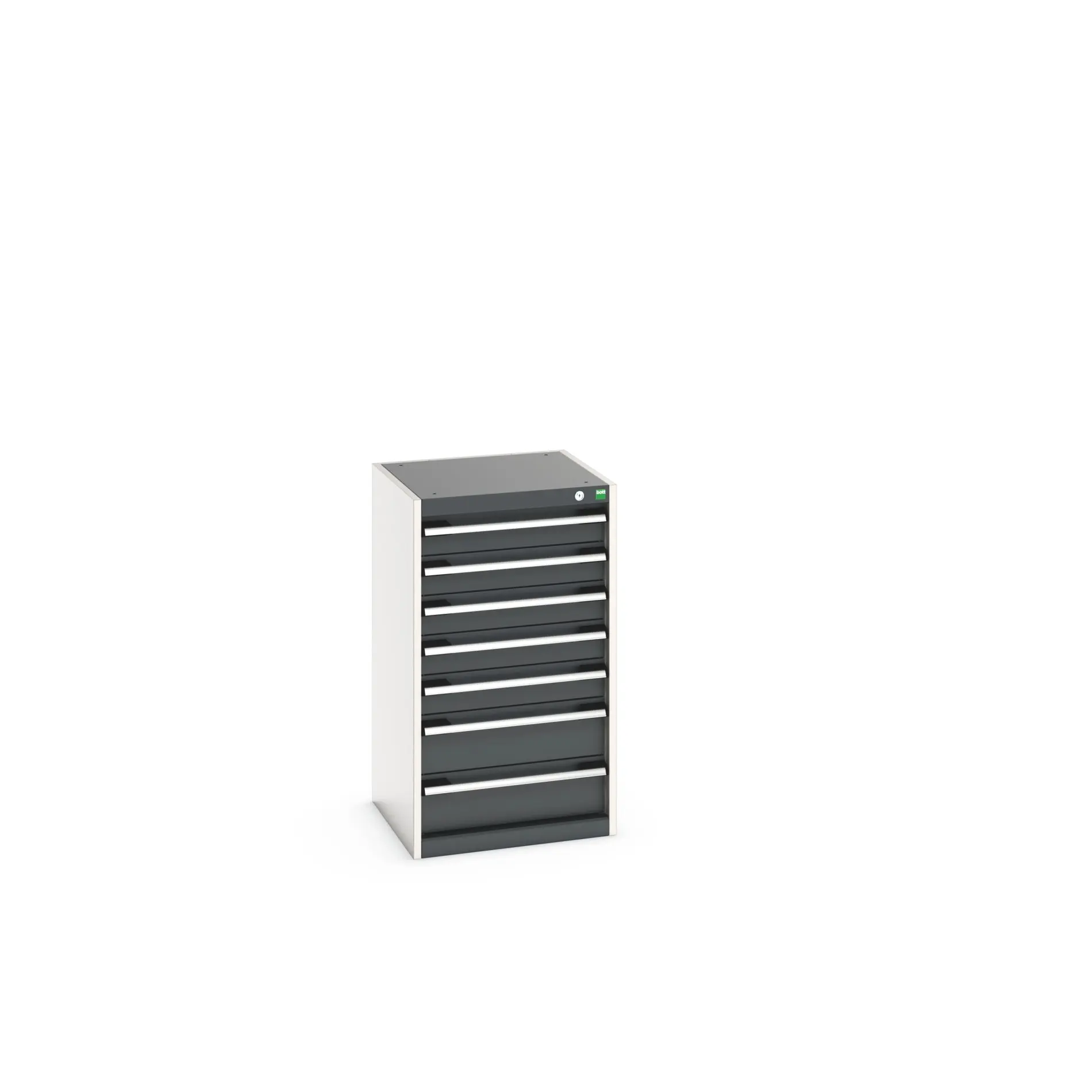 Produktfoto 1 von Bott 7 Stahl Schubladenbehälter Schrank Hellgrau, Anthrazit, 900 mm x 525 mm x 525 mm