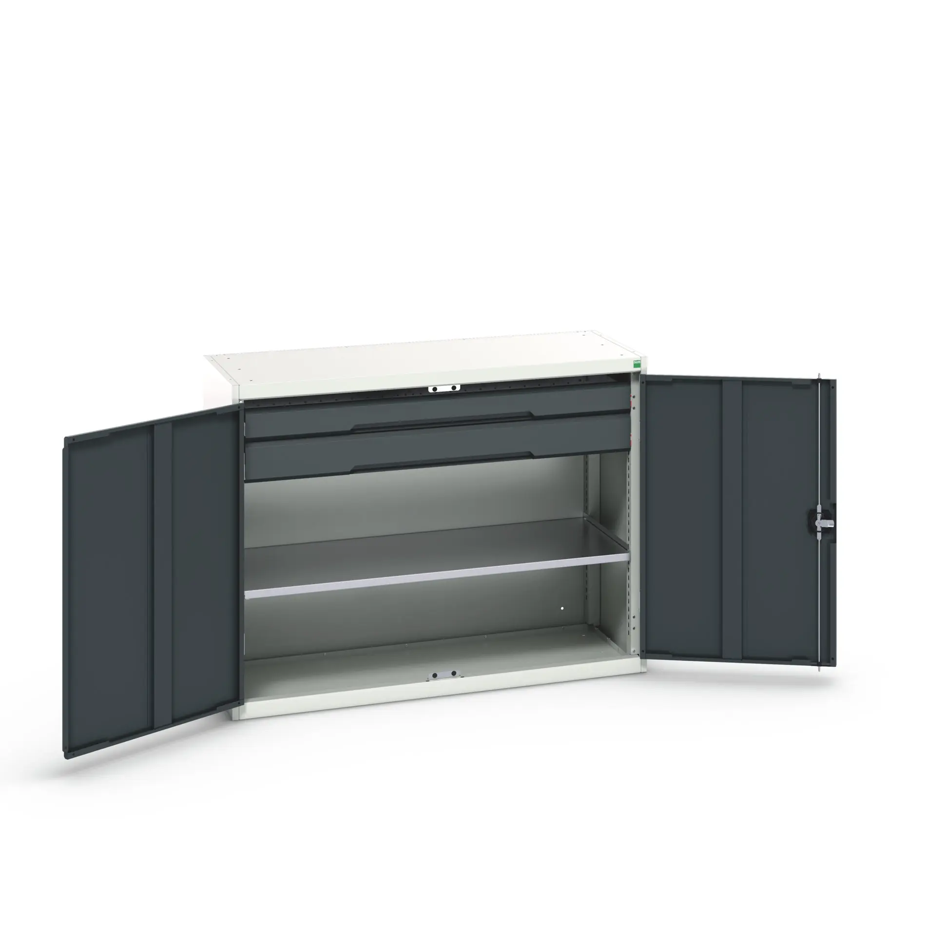 Produktfoto 1 von Bott Aufbewahrungsschrank Typ Bestückter Schrank 2 Tür/en 1 Regal/e 2 Schublade/n 1000 mm 1300 mm Ja 550 mm Stahlblech