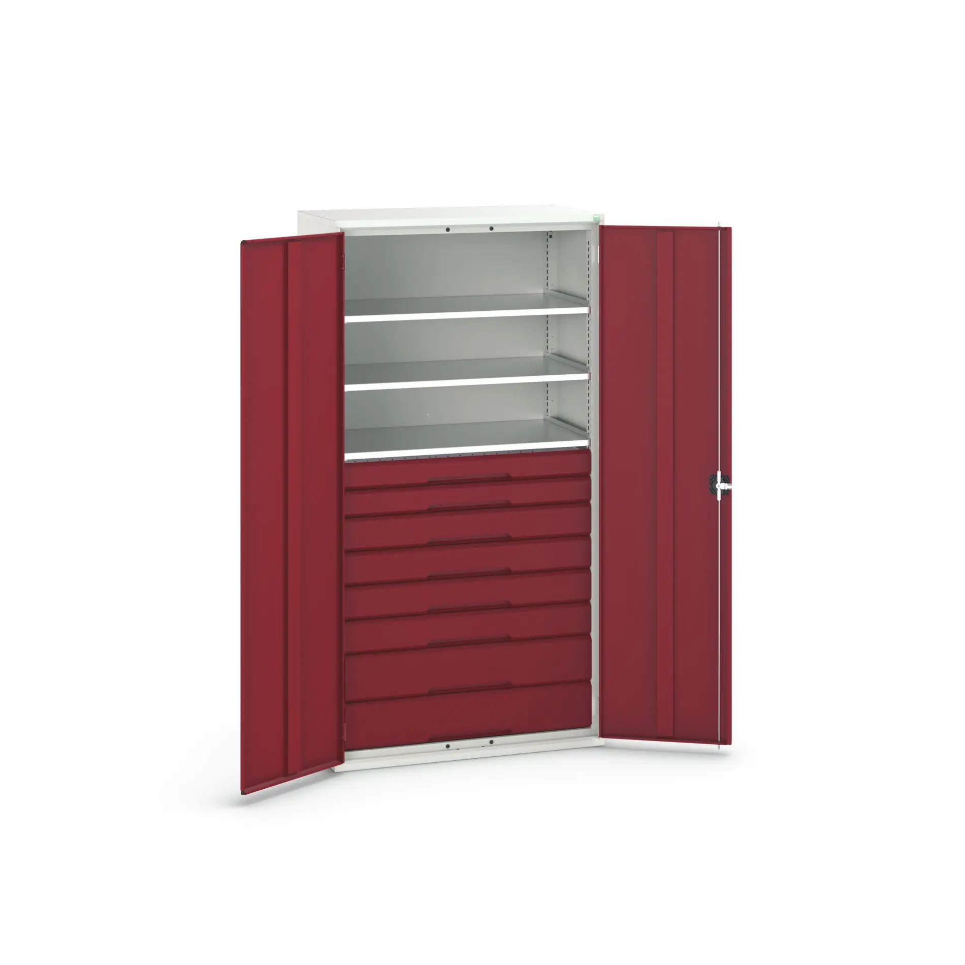 Bott Aufbewahrungsschrank Typ Bestückter Schrank 2 Tür/en 3 Regal/e 8 Schublade/n 2000 mm 1050 mm Ja 550 mm Stahlblech