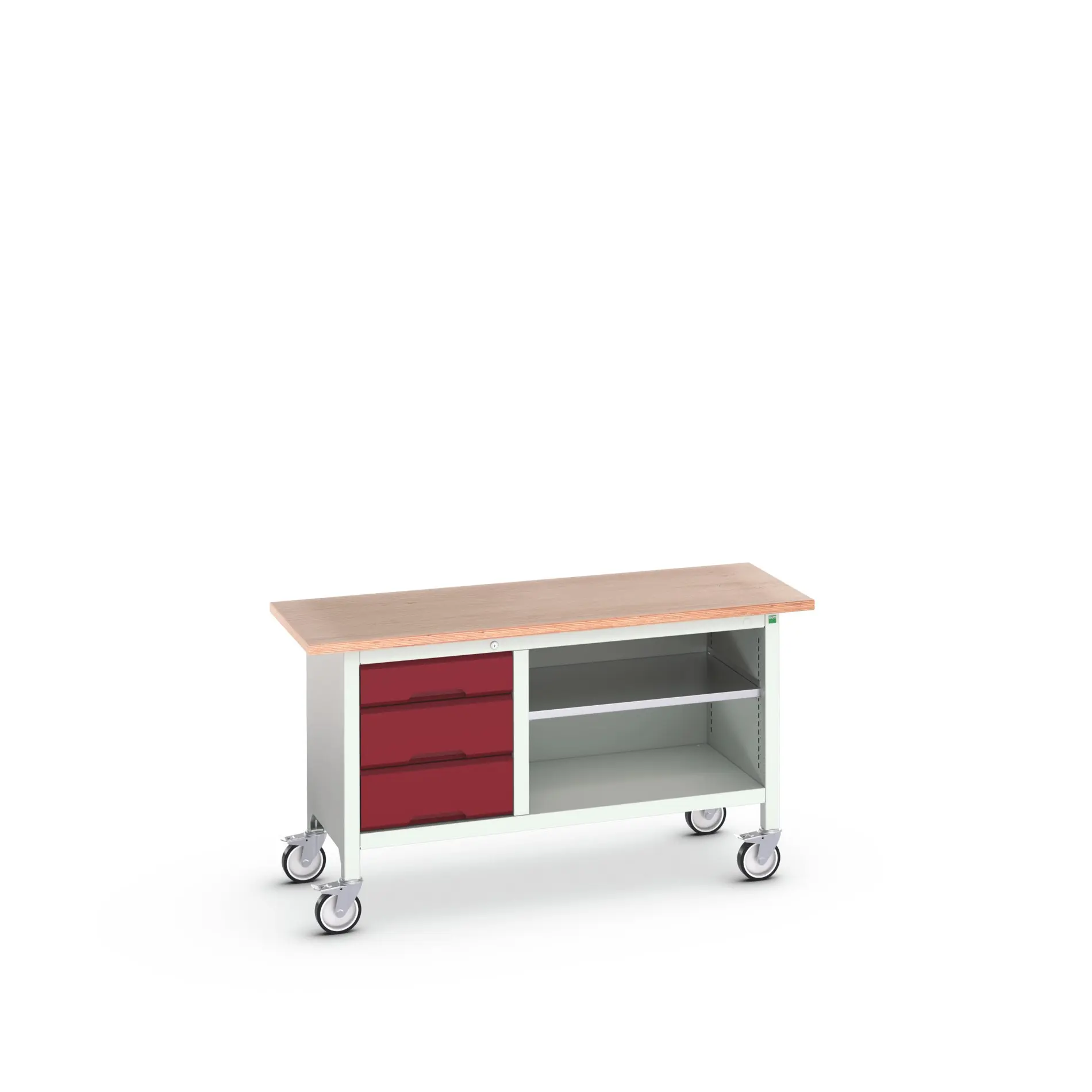 Produktfoto 1 von Bott Aufbewahrungsschrank Typ Aufbewahrungstisch Freistehend 1 Regal/e 3 Schublade/n 830 mm 1500 mm 600 mm mit Rädern