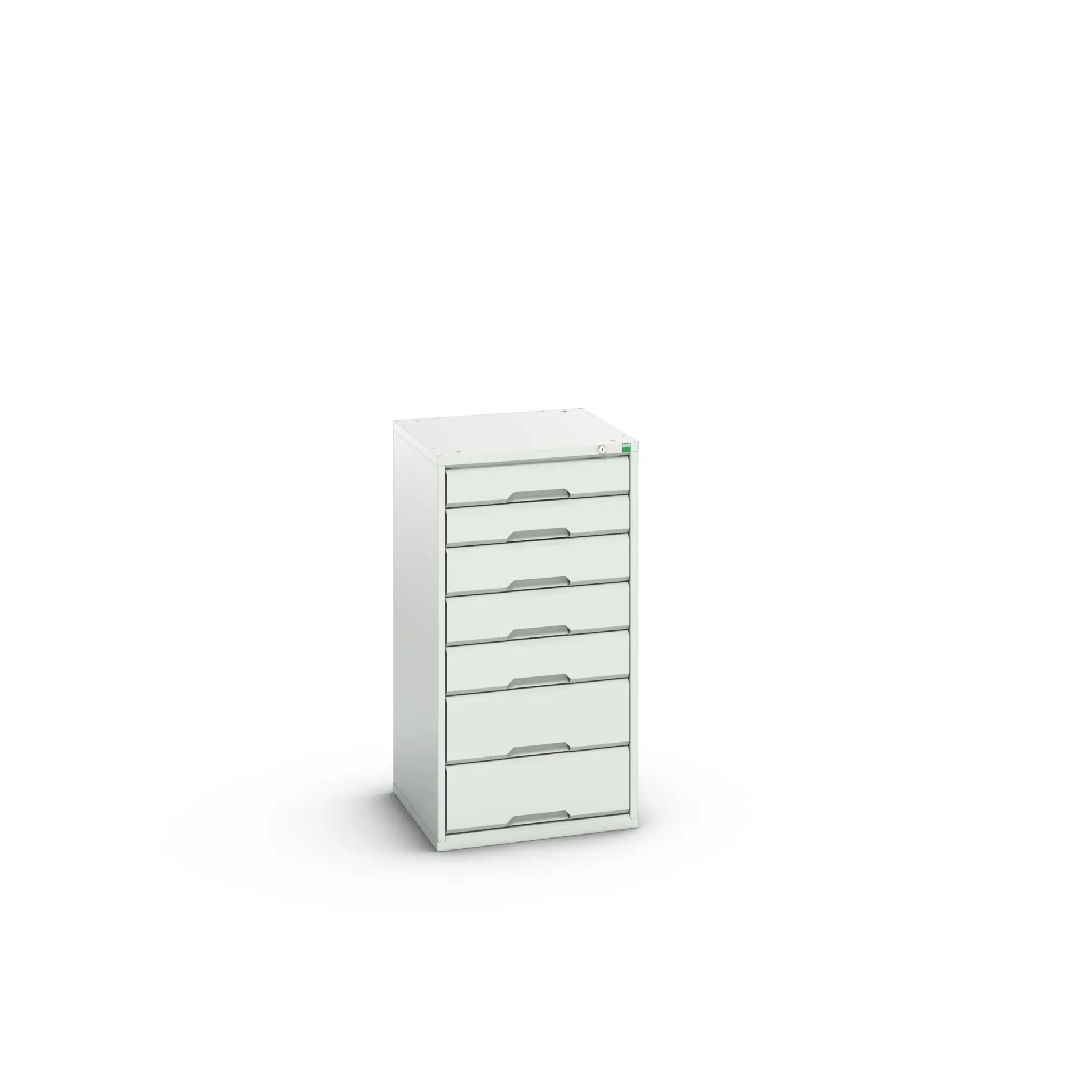 Produktfoto 1 von Bott 7 Stahl Schubladenbehälter Schrank Hellgrau, 1000 mm x 525 mm x 550 mm