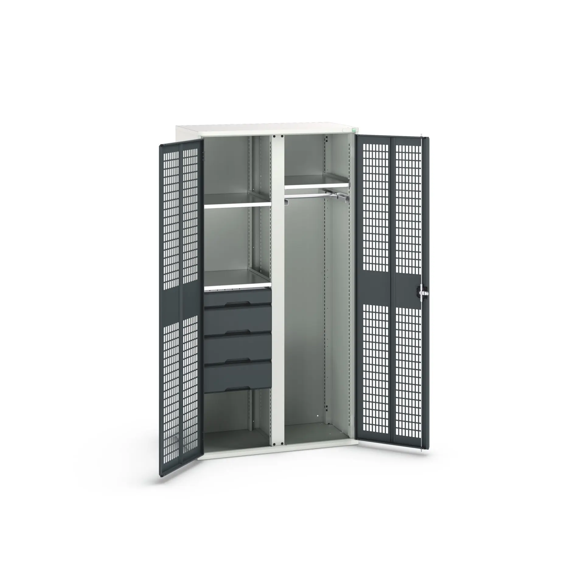 Produktfoto 1 von Bott Schrank Typ Bestückter Schrank 2 Tür/en 3 Regal/e 4 Schublade/n Stahlblech