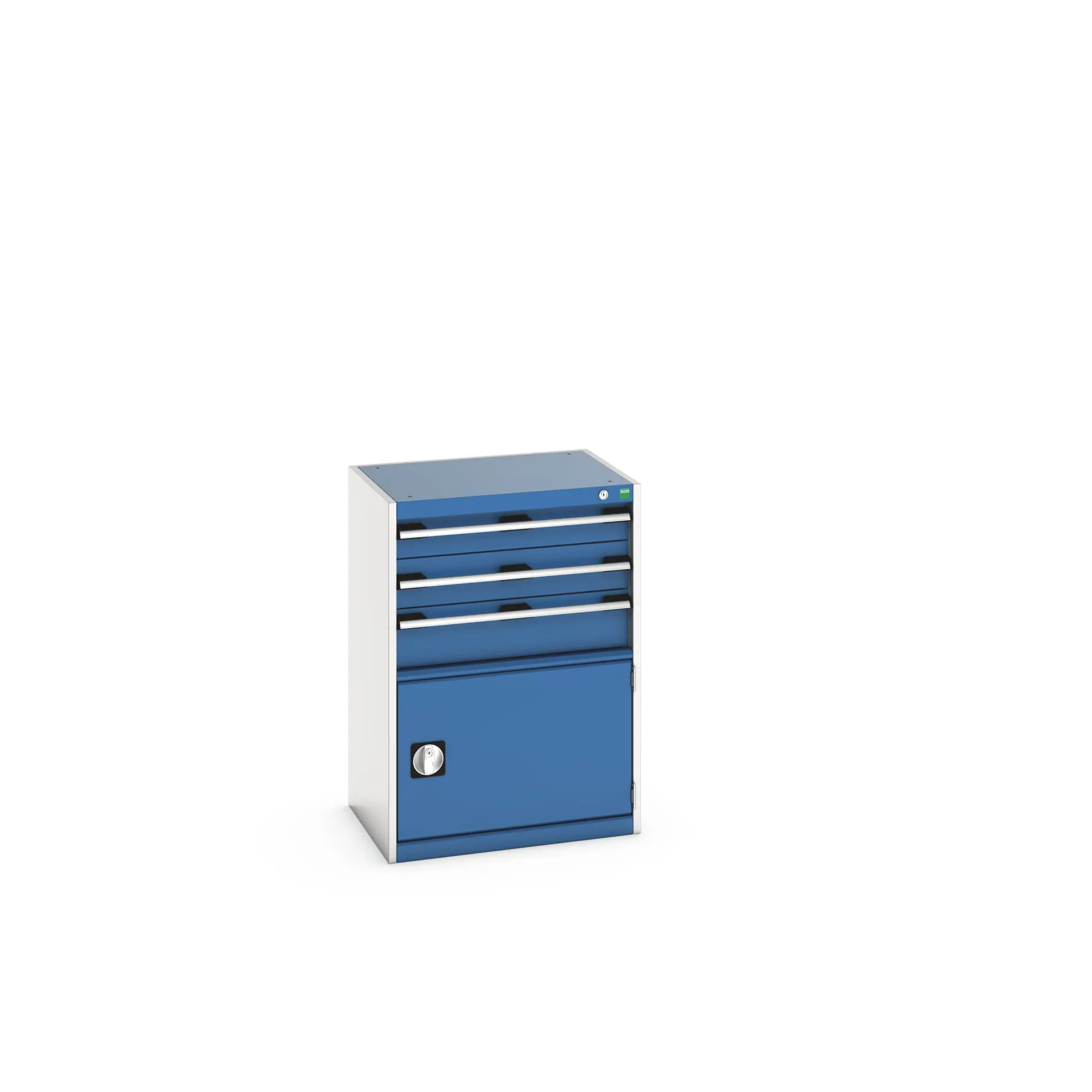 Produktfoto 1 von Bott 3 Stahl Schubladenbehälter Schrank Blau, Hellgrau, 900 mm x 650 mm x 525 mm