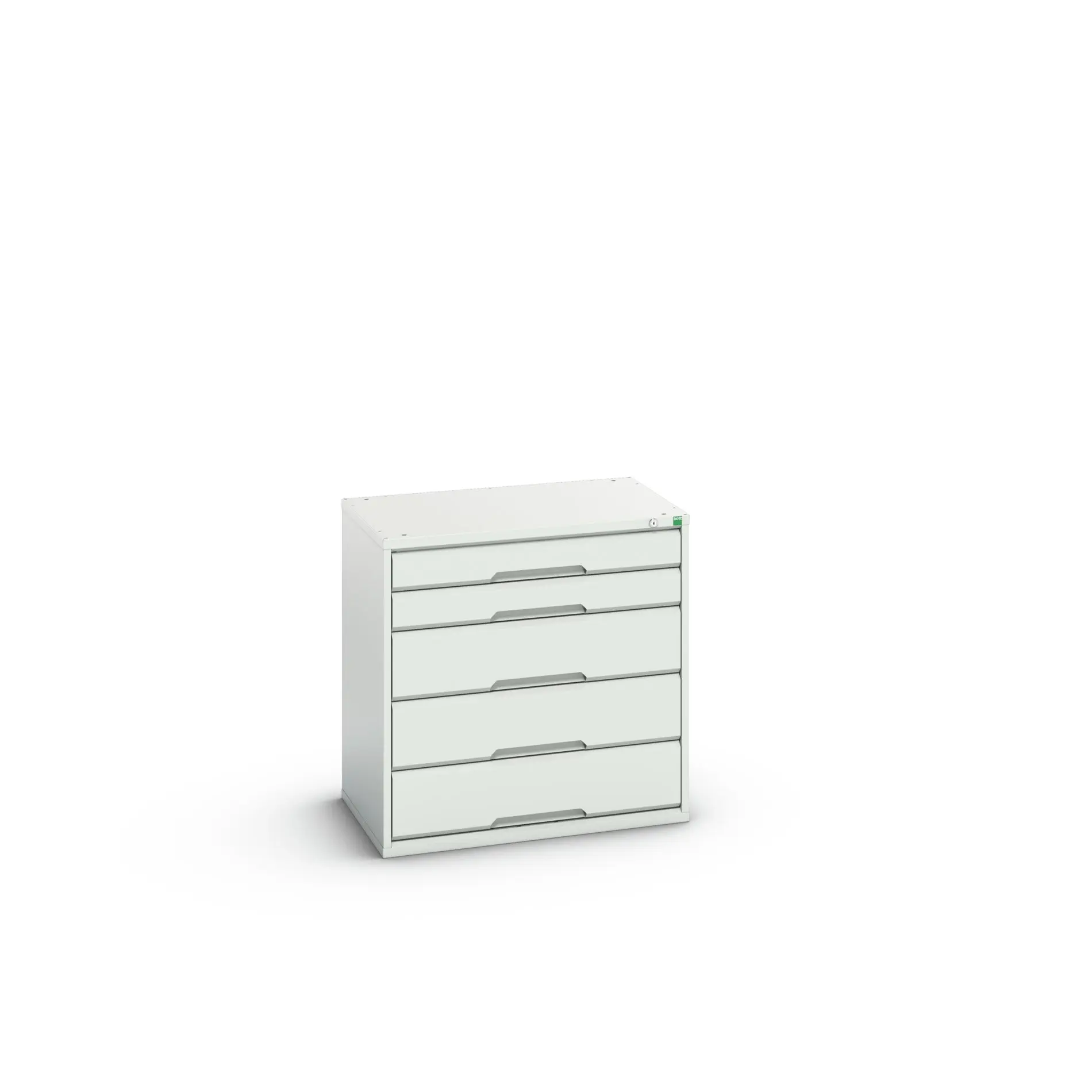 Produktfoto 1 von Bott 5 Stahl Schubladenbehälter Schrank Hellgrau, 800 mm x 800 mm x 550 mm